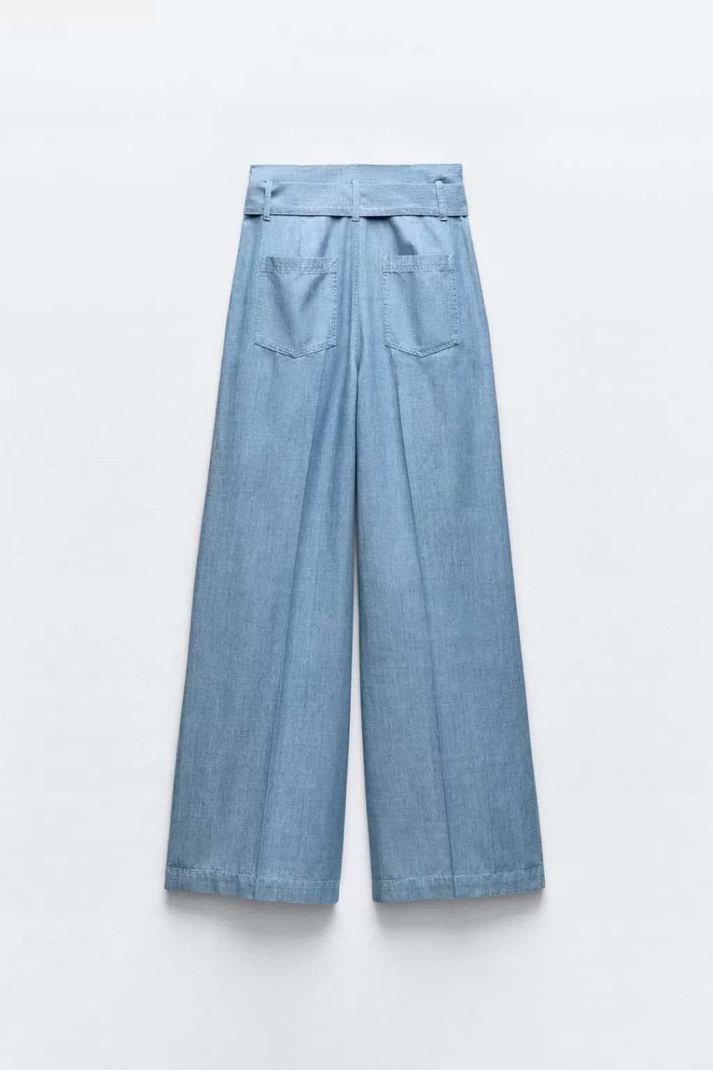 ZARA PANTALÓN ANCHO CINTURÓN<Mujer Pantalones