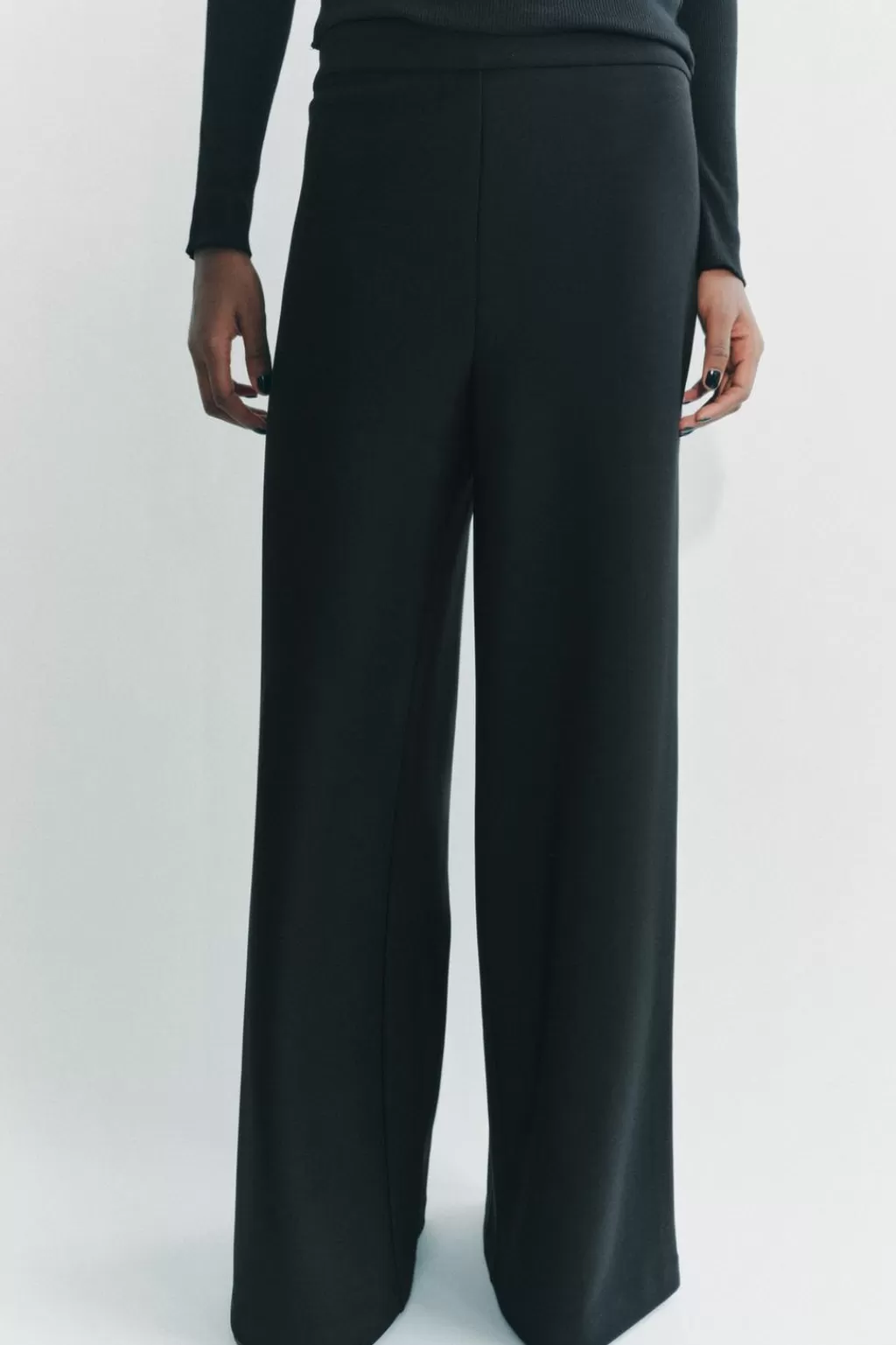 ZARA PANTALÓN ANCHO CREPE<Mujer Pantalones