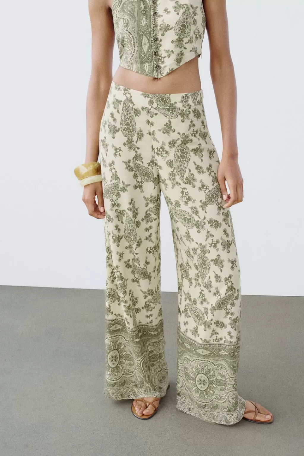 ZARA PANTALÓN ANCHO ESTAMPADO<Mujer Pantalones