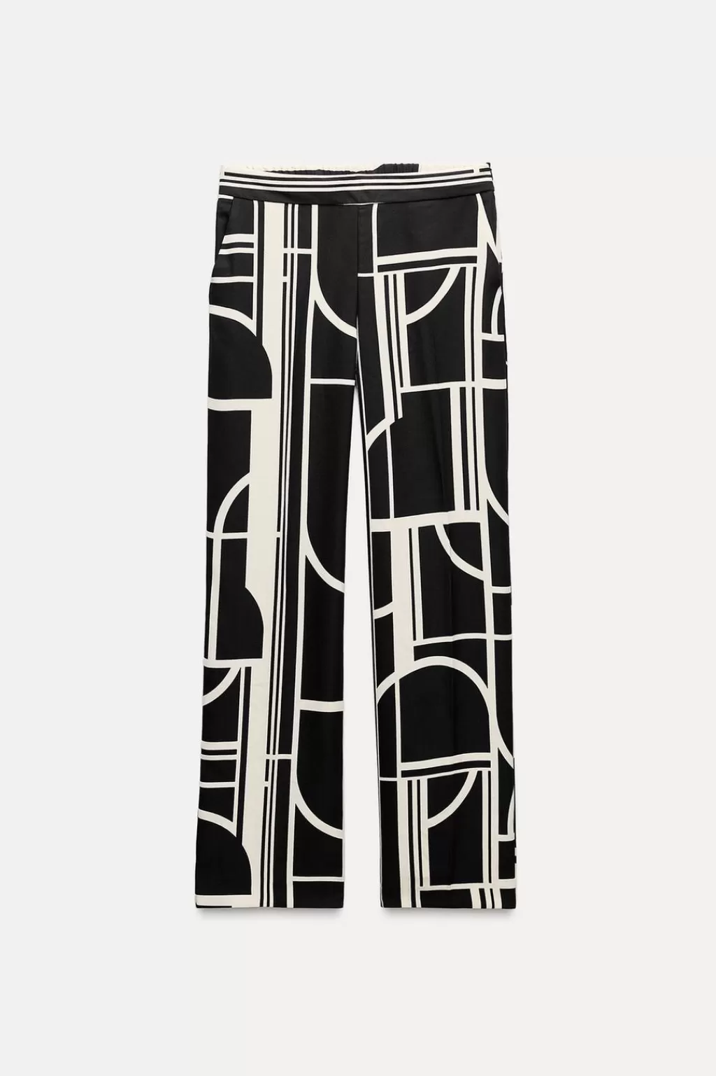 ZARA PANTALÓN ANCHO ESTAMPADO GEOMÉTRICO<Mujer Pantalones