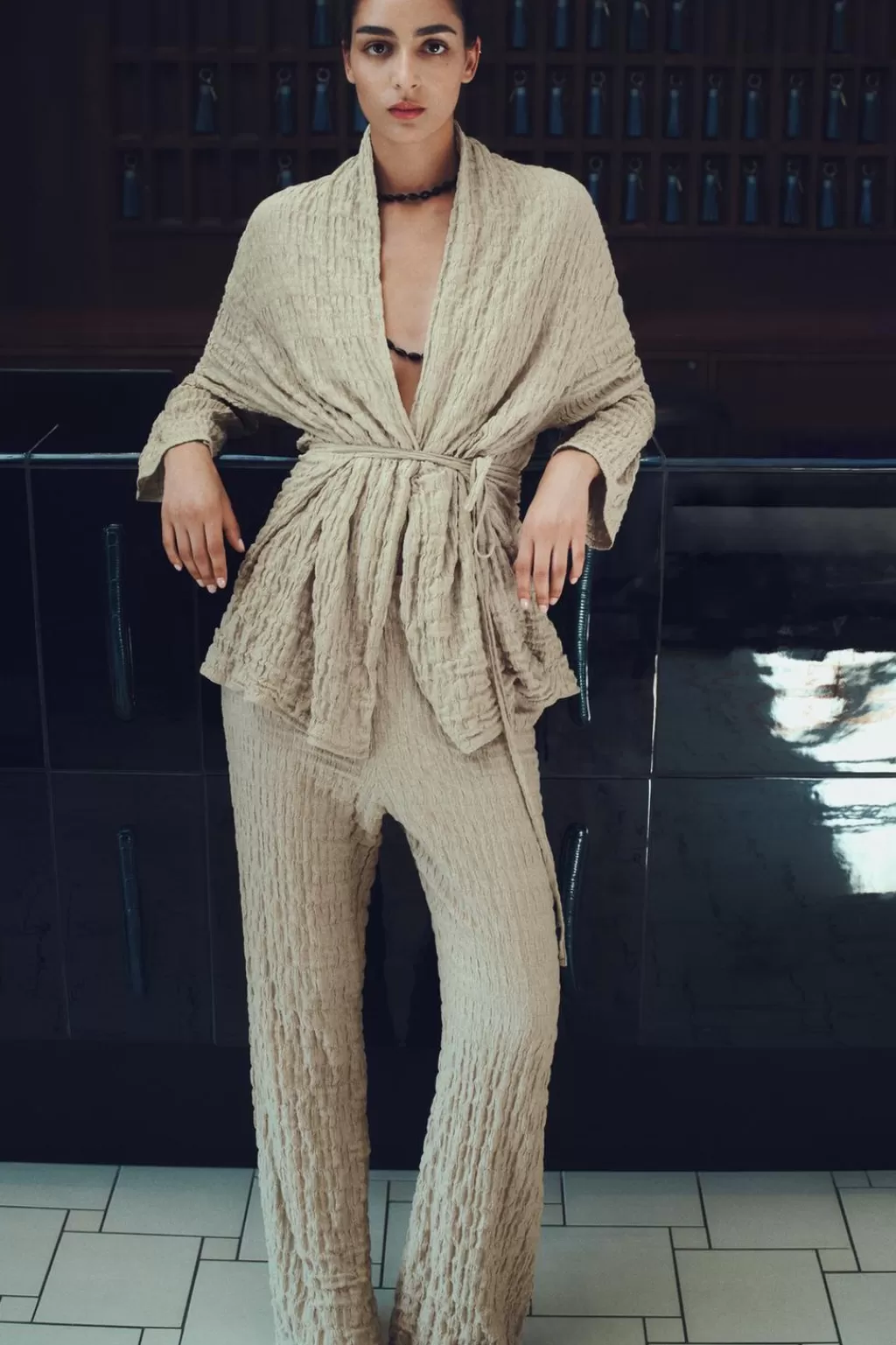 ZARA PANTALÓN ANCHO ESTRUCTURA<Mujer Pantalones