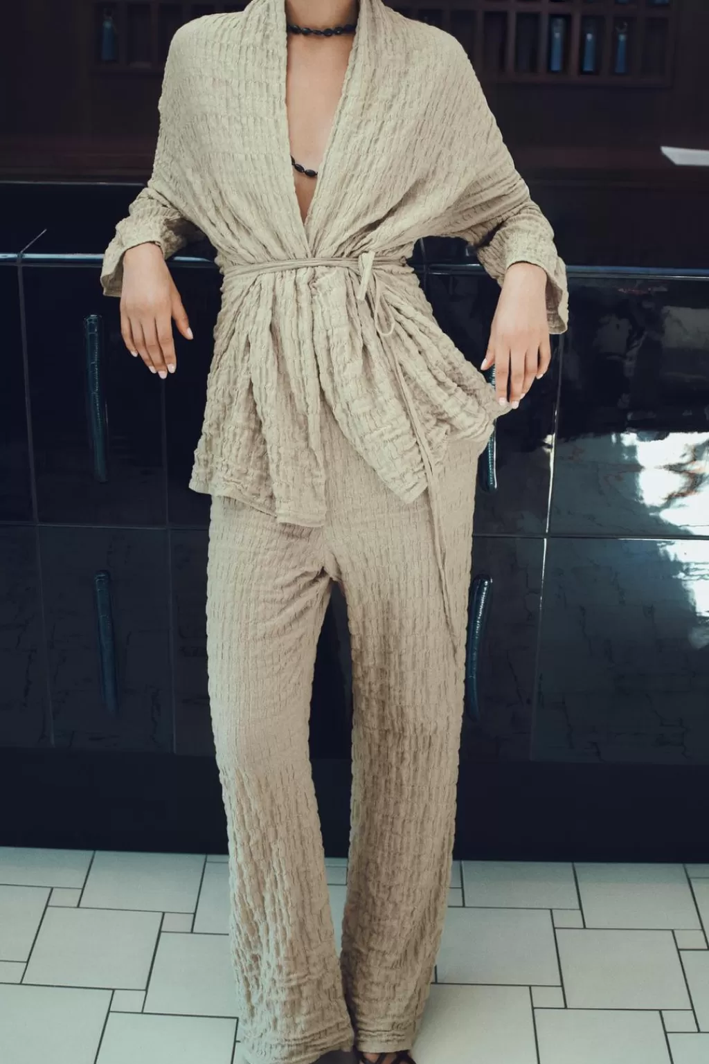ZARA PANTALÓN ANCHO ESTRUCTURA<Mujer Pantalones