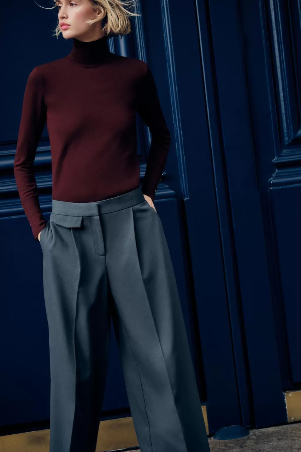 ZARA PANTALÓN ANCHO PINZAS<Mujer Pantalones