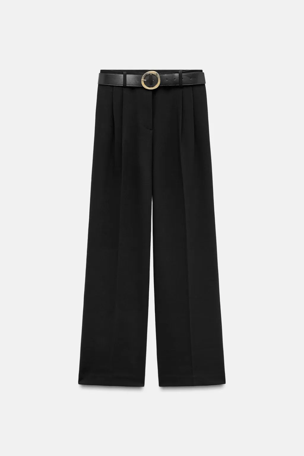 ZARA PANTALÓN ANCHO PINZAS CINTURÓN<Mujer Pantalones