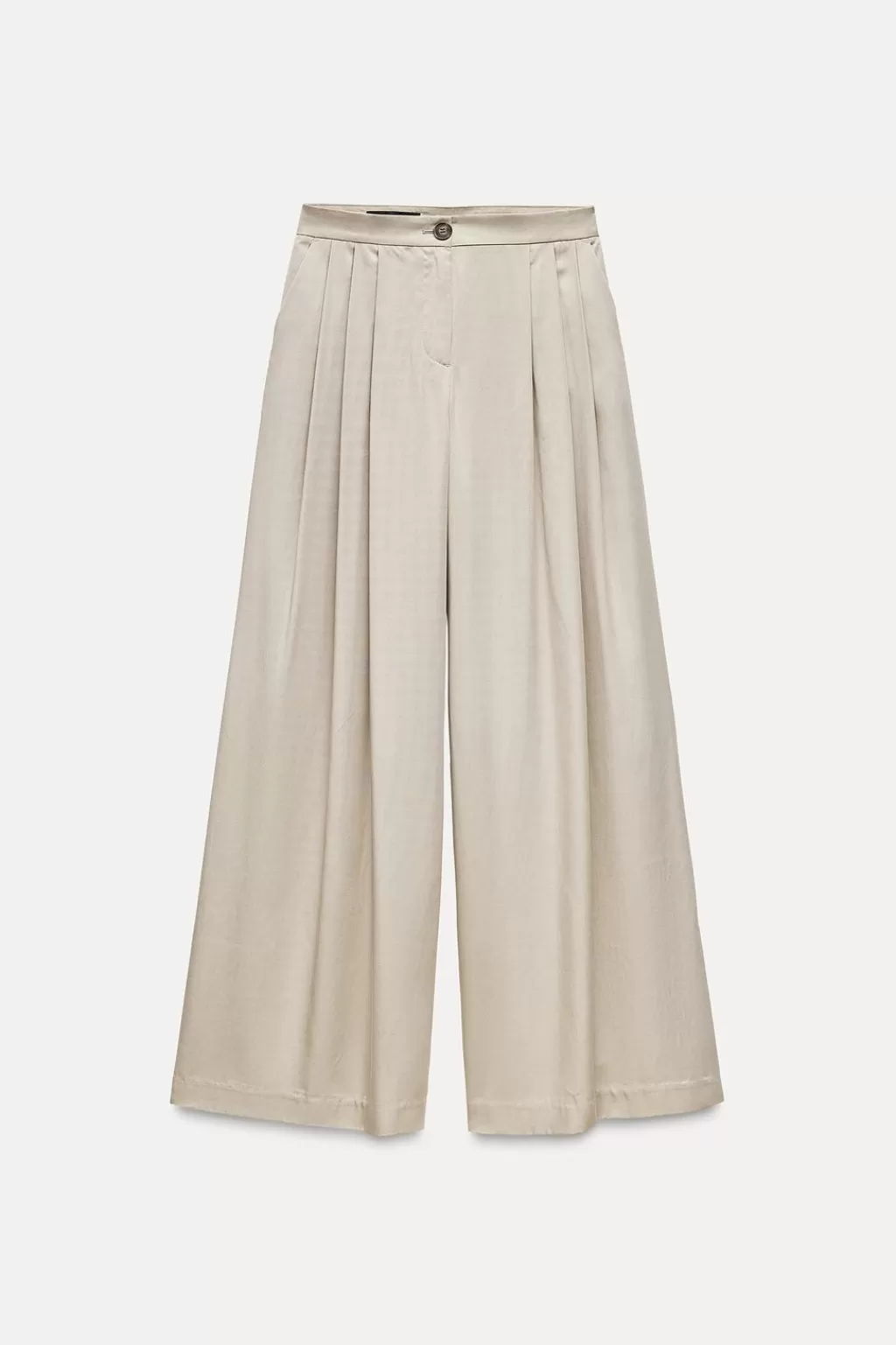 ZARA PANTALÓN ANCHO PLIEGUES<Mujer Pantalones