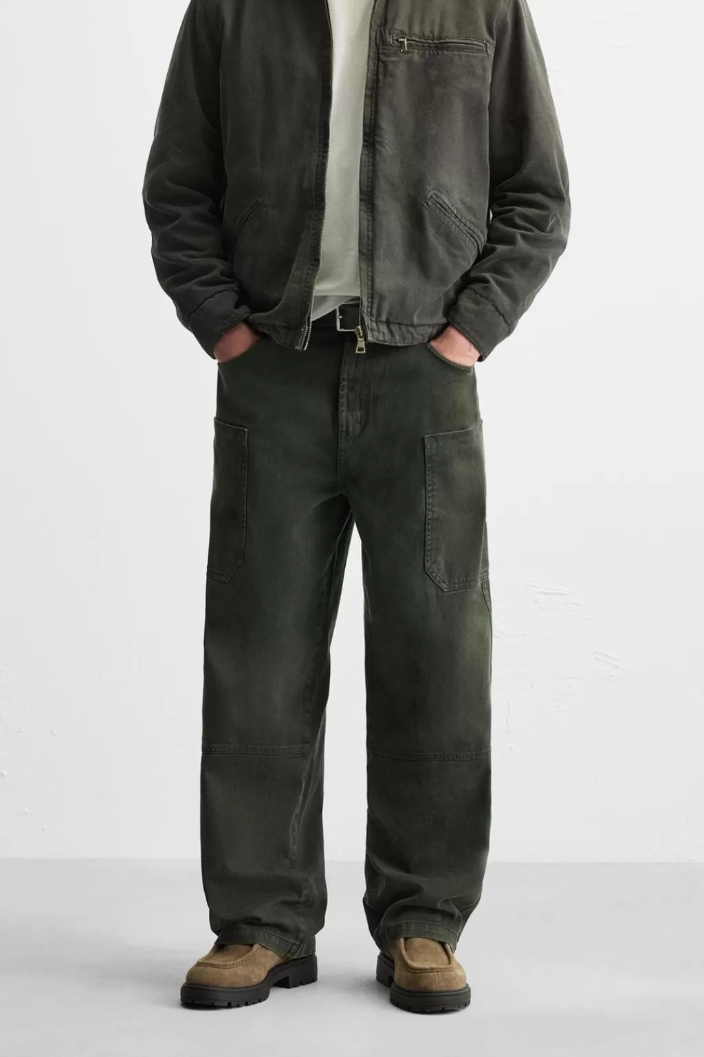 ZARA PANTALÓN CARGO LAVADO<Hombre Pantalones | Cargo