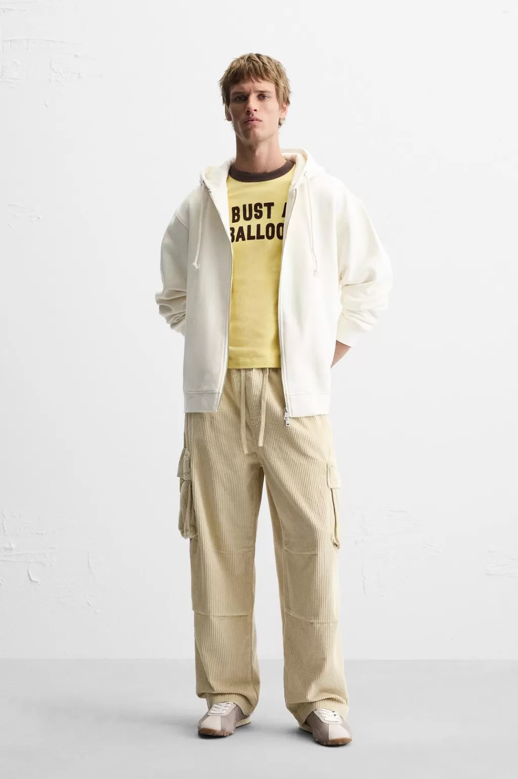 ZARA PANTALÓN CARGO PANA<Hombre Pantalones | Cargo