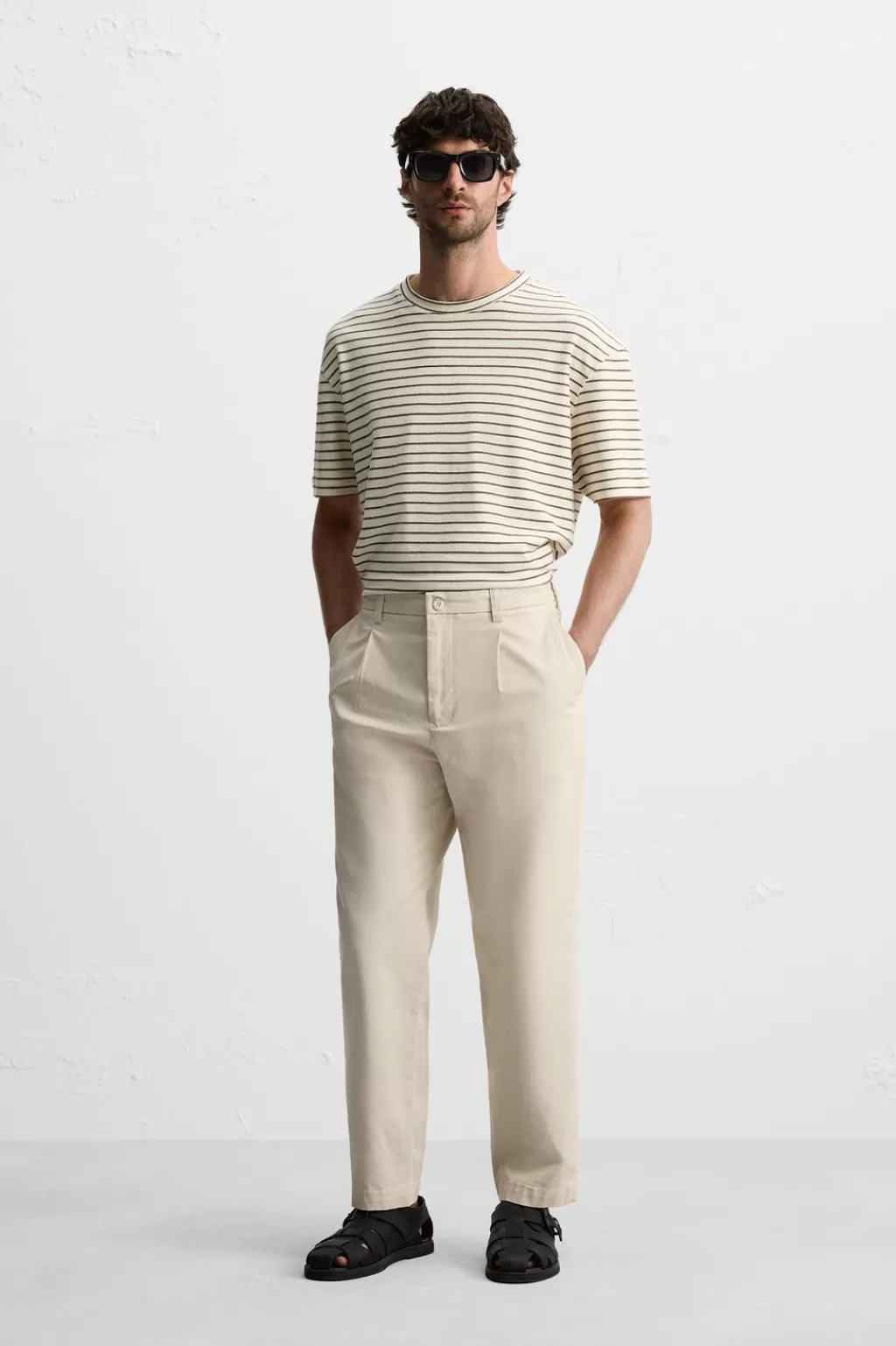 ZARA PANTALÓN CHINO PLIEGUES<Hombre Pantalones