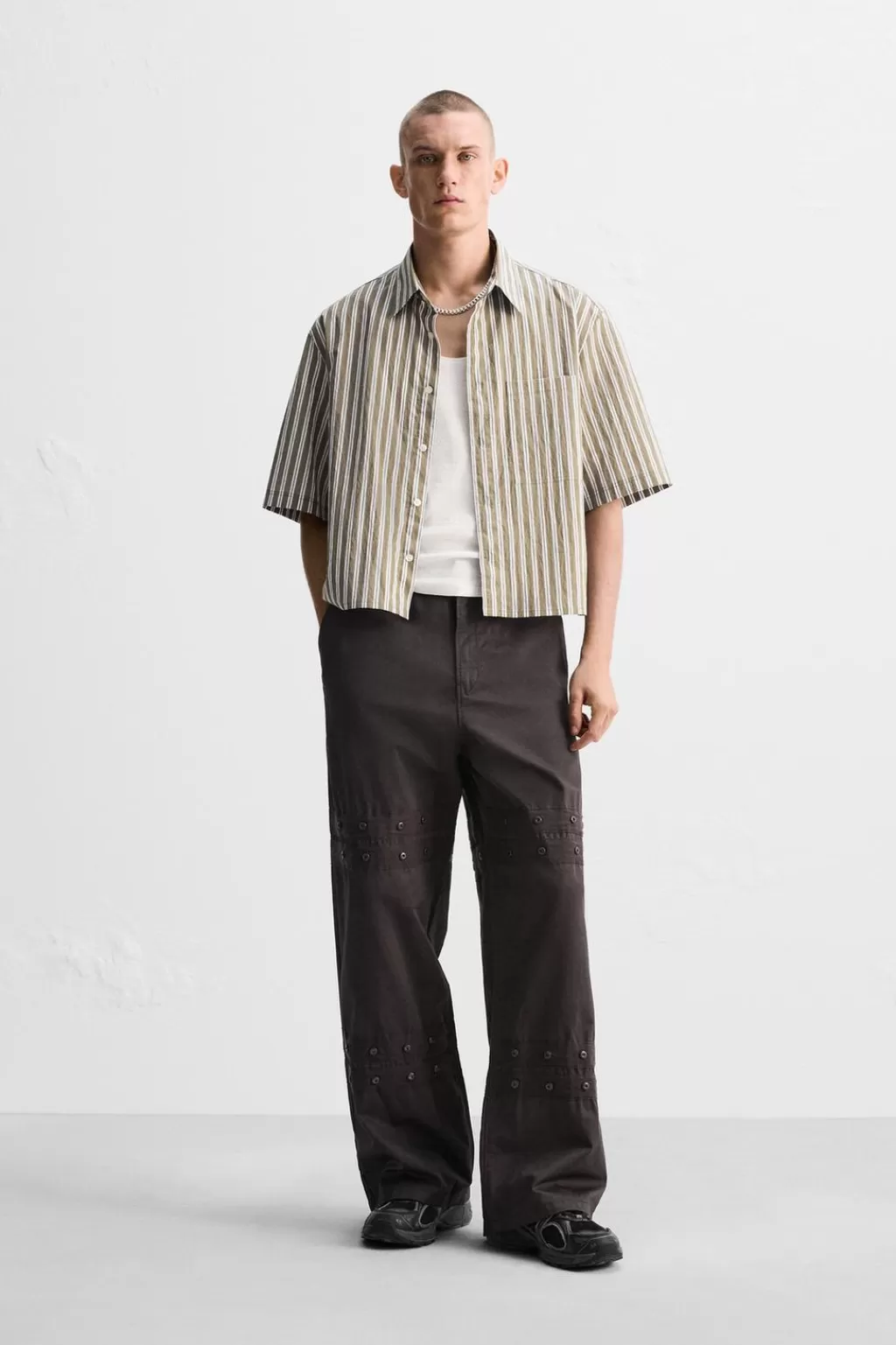 ZARA PANTALÓN CINTA COMBINADA<Hombre Pantalones