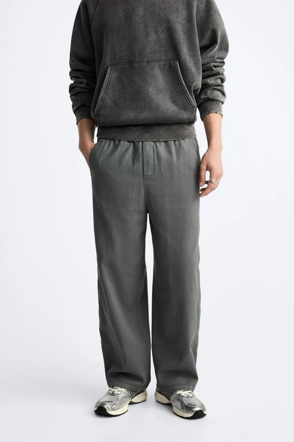 ZARA PANTALÓN CINTURA JOGGER ALGODÓN<Hombre Pantalones