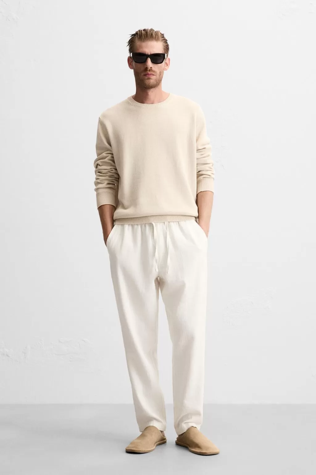 ZARA PANTALÓN CINTURA JOGGER ESTRUCTURA<Hombre Pantalones