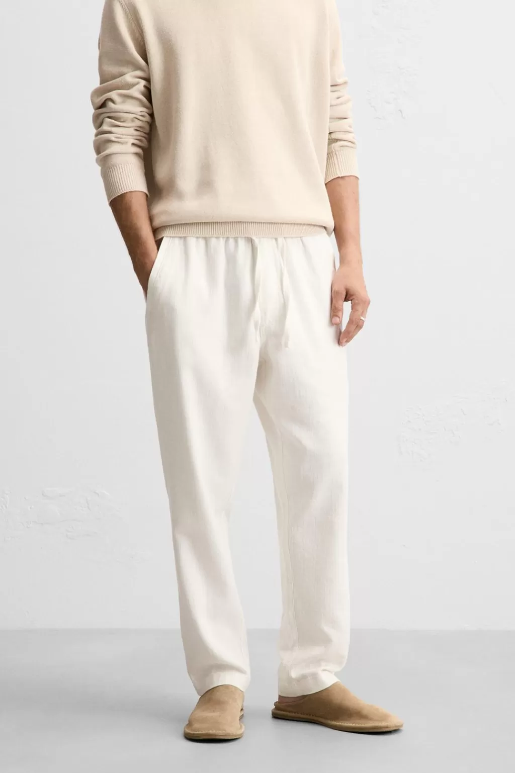 ZARA PANTALÓN CINTURA JOGGER ESTRUCTURA<Hombre Pantalones