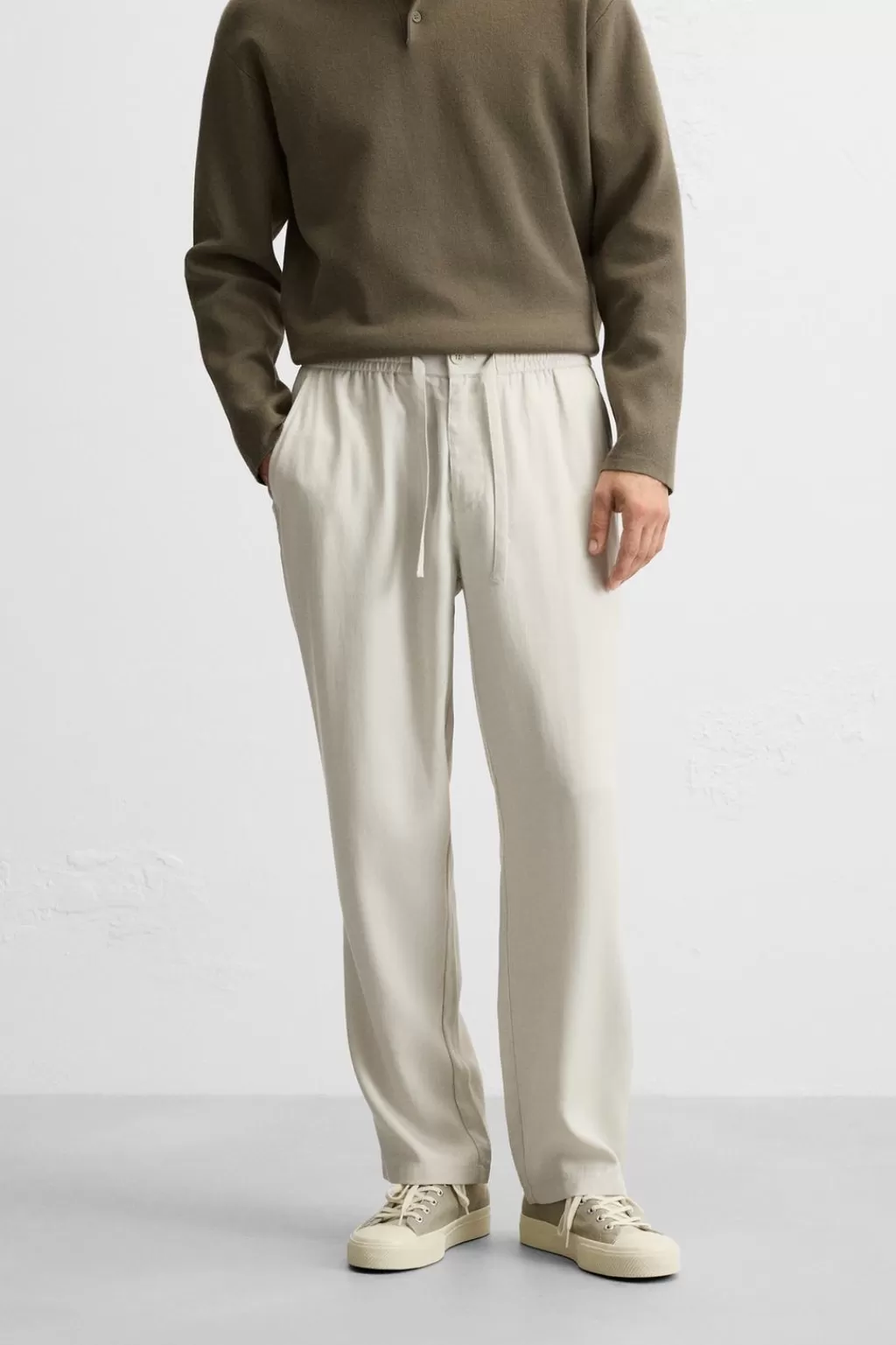 ZARA PANTALÓN CINTURA JOGGER LYOCELL<Hombre Pantalones