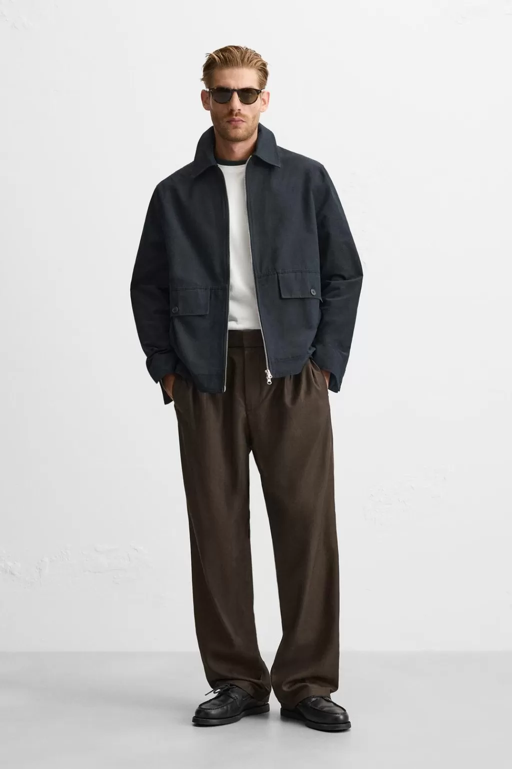 ZARA PANTALÓN CINTURA JOGGER PLIEGUES<Hombre Pantalones