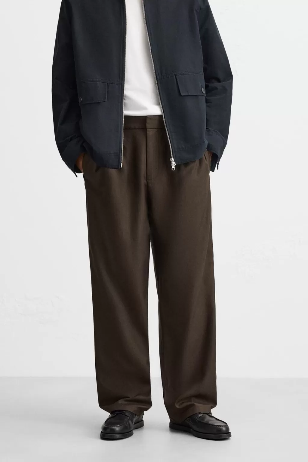 ZARA PANTALÓN CINTURA JOGGER PLIEGUES<Hombre Pantalones