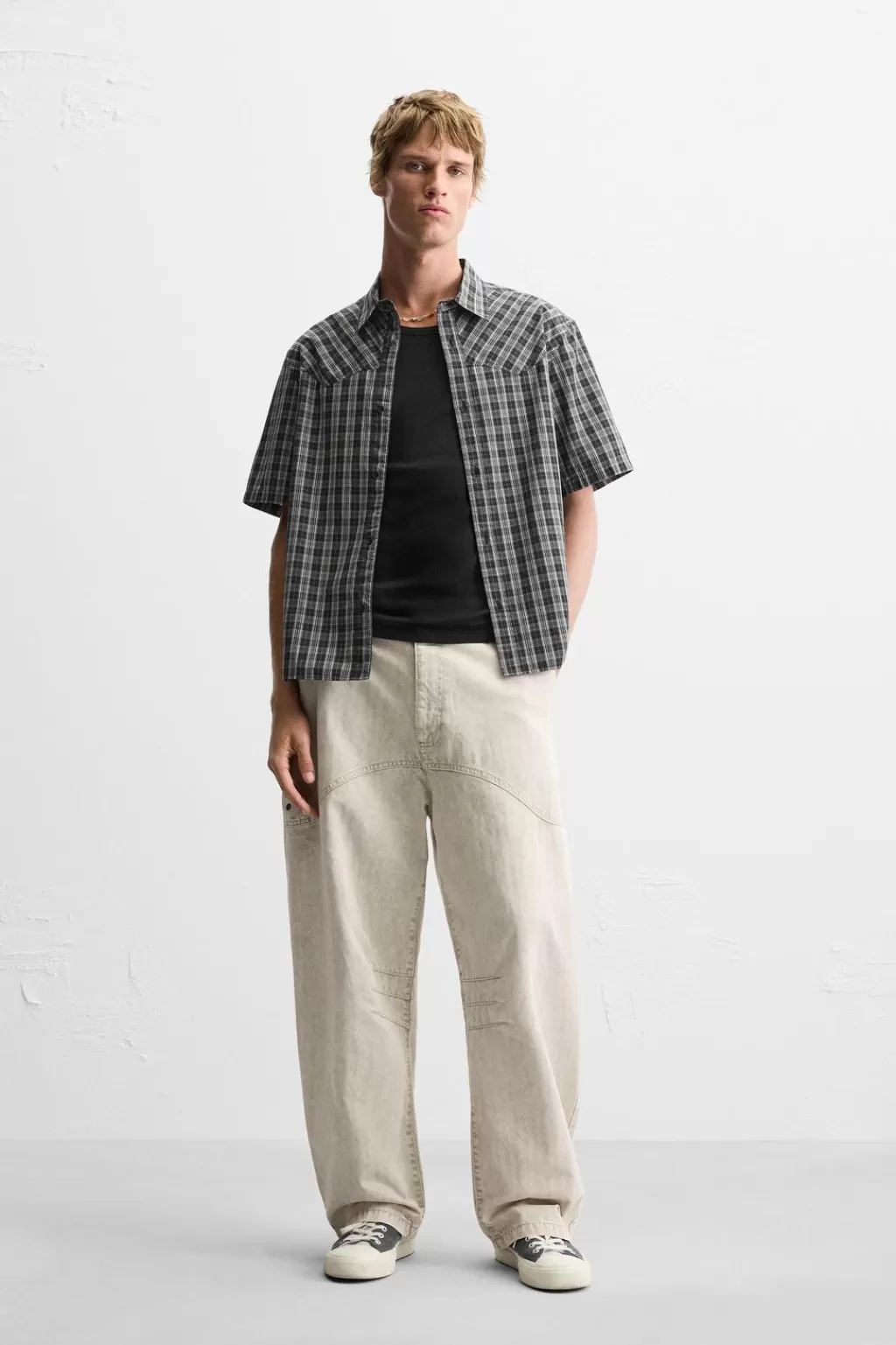 ZARA PANTALÓN ESTRUCTURA ESPIGA<Hombre Pantalones