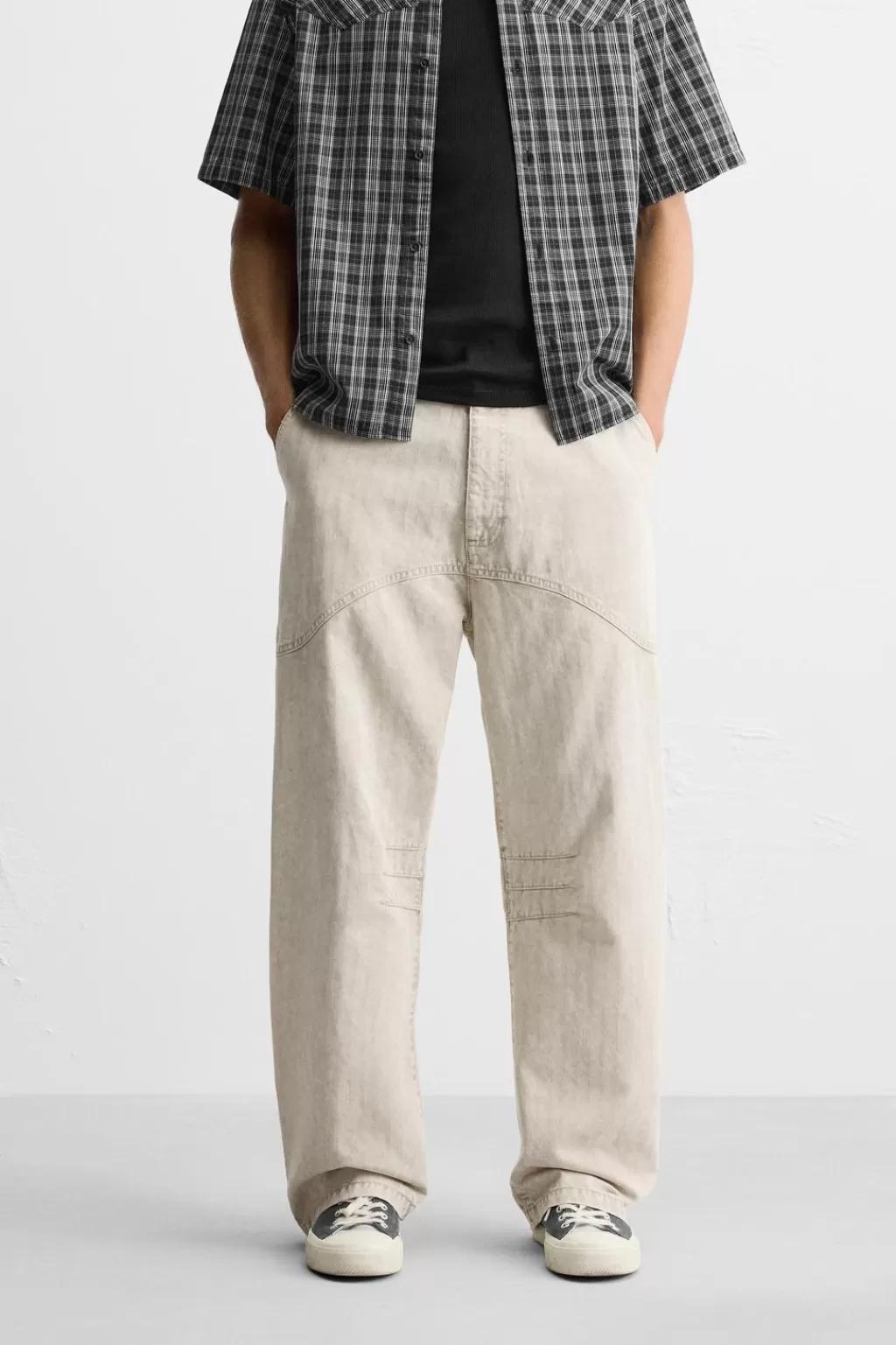 ZARA PANTALÓN ESTRUCTURA ESPIGA<Hombre Pantalones