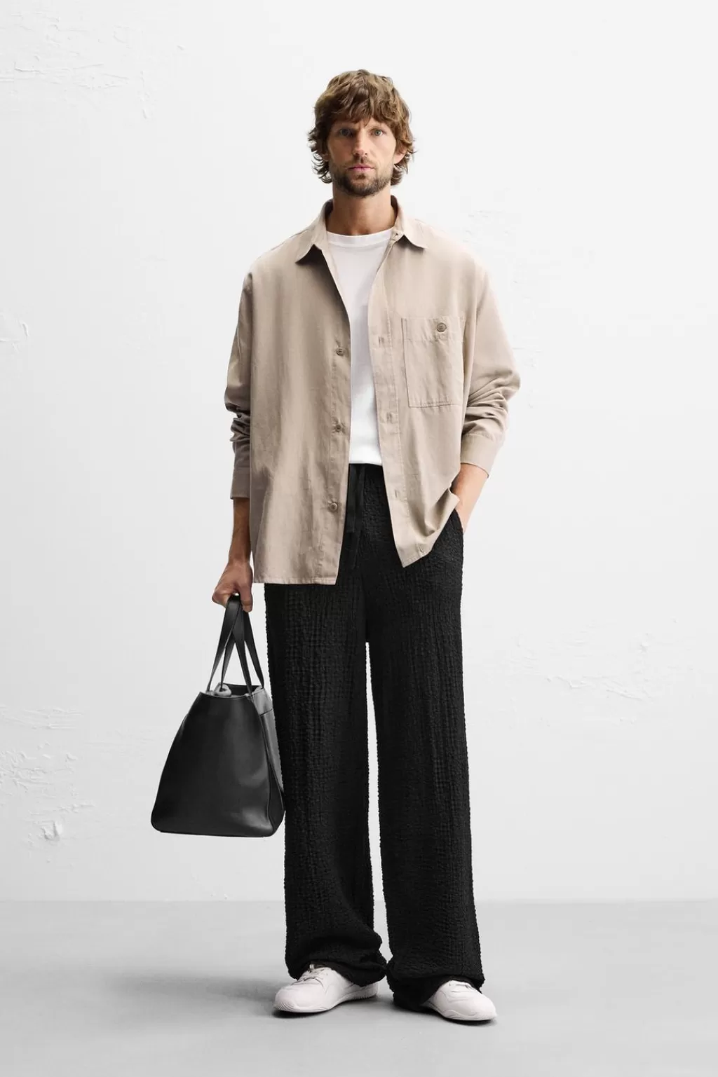 ZARA PANTALÓN ESTRUCTURA JACQUARD<Hombre Pantalones