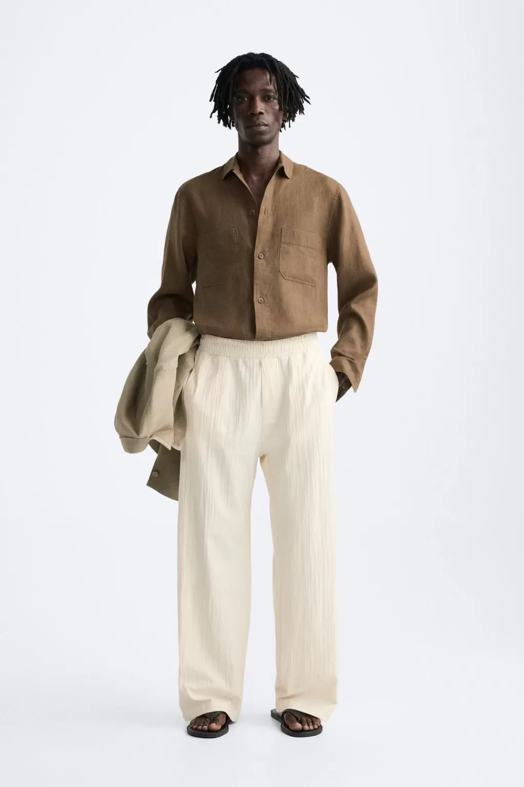 ZARA PANTALÓN JACQUARD IRREGULAR<Hombre Pantalones