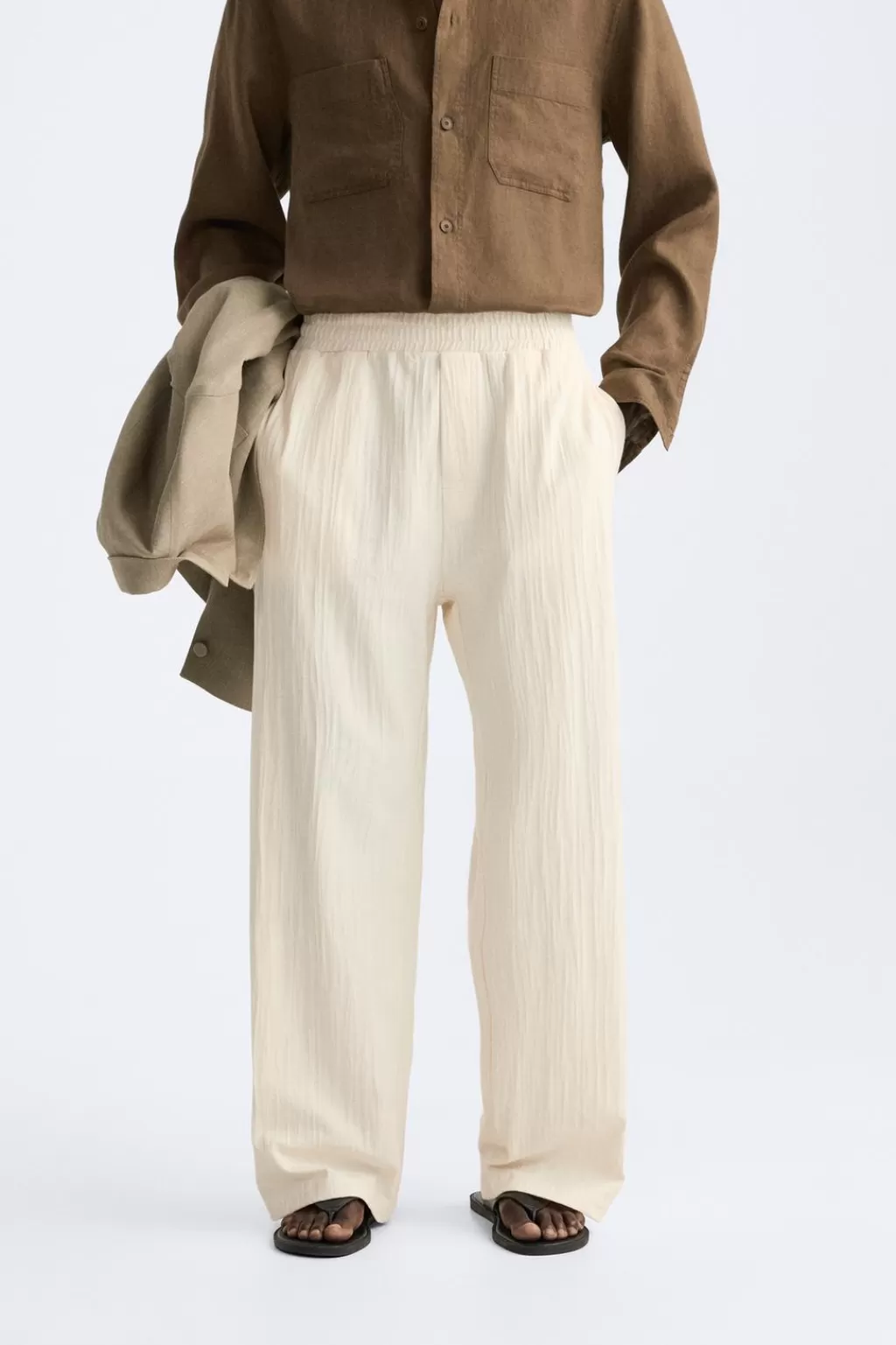 ZARA PANTALÓN JACQUARD IRREGULAR<Hombre Pantalones