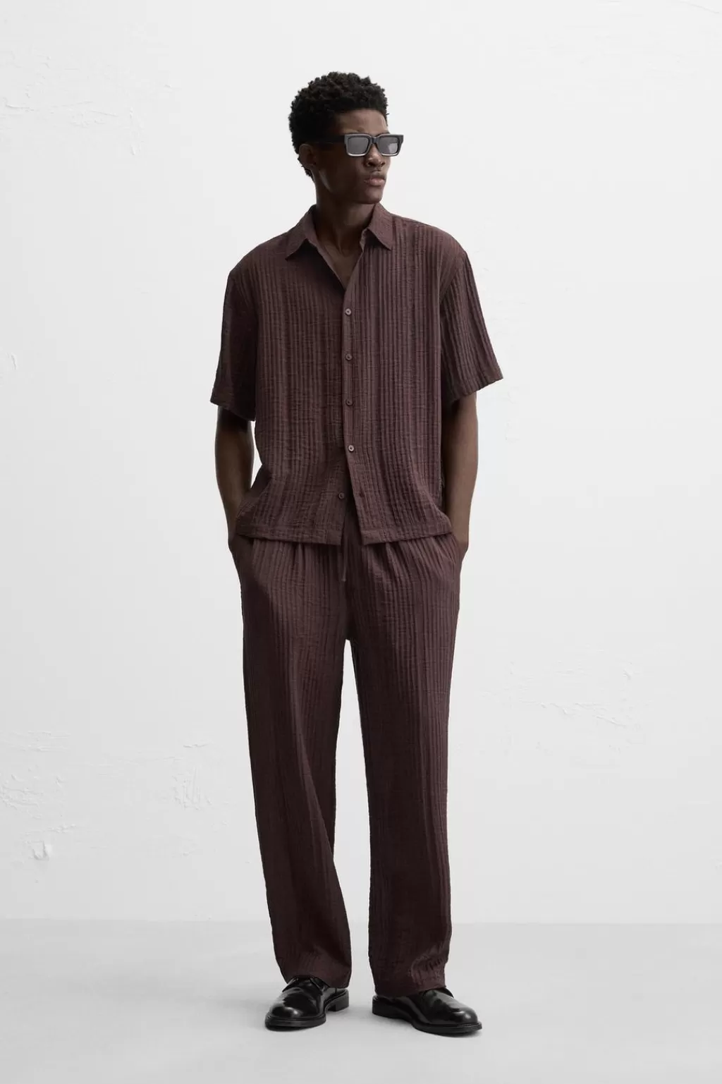 ZARA PANTALÓN JACQUARD RAYAS<Hombre Pantalones