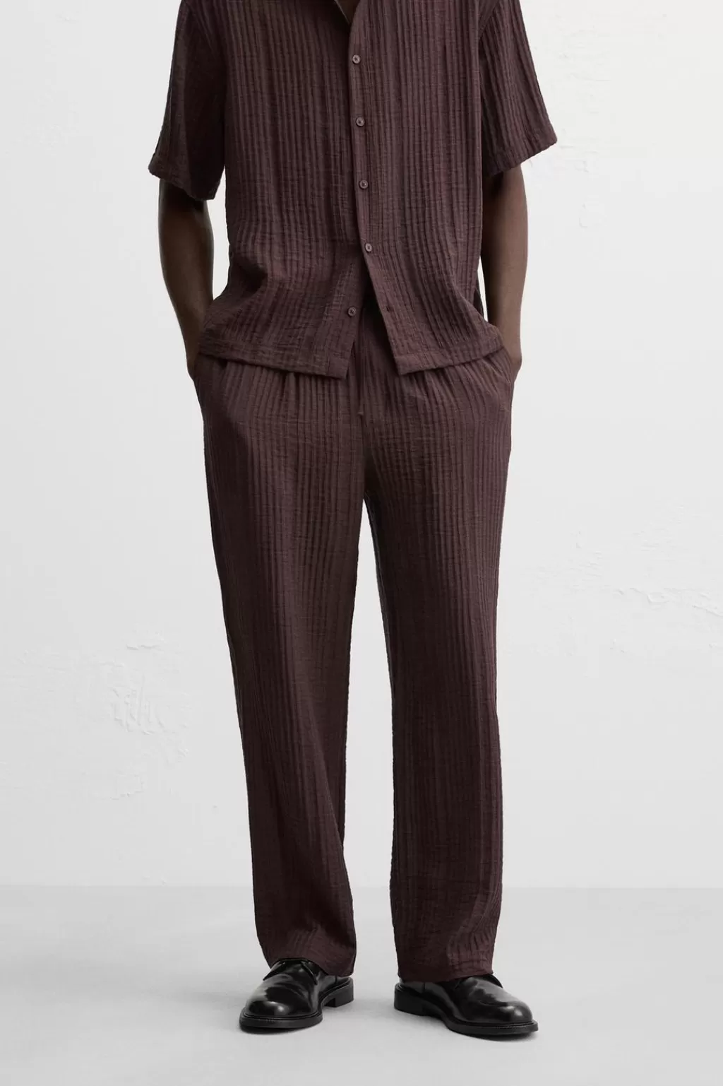 ZARA PANTALÓN JACQUARD RAYAS<Hombre Pantalones