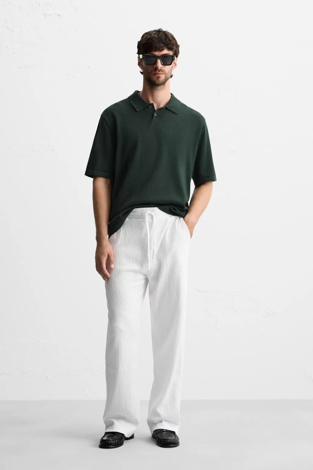 ZARA PANTALÓN JACQUARD RELAXED FIT<Hombre Pantalones