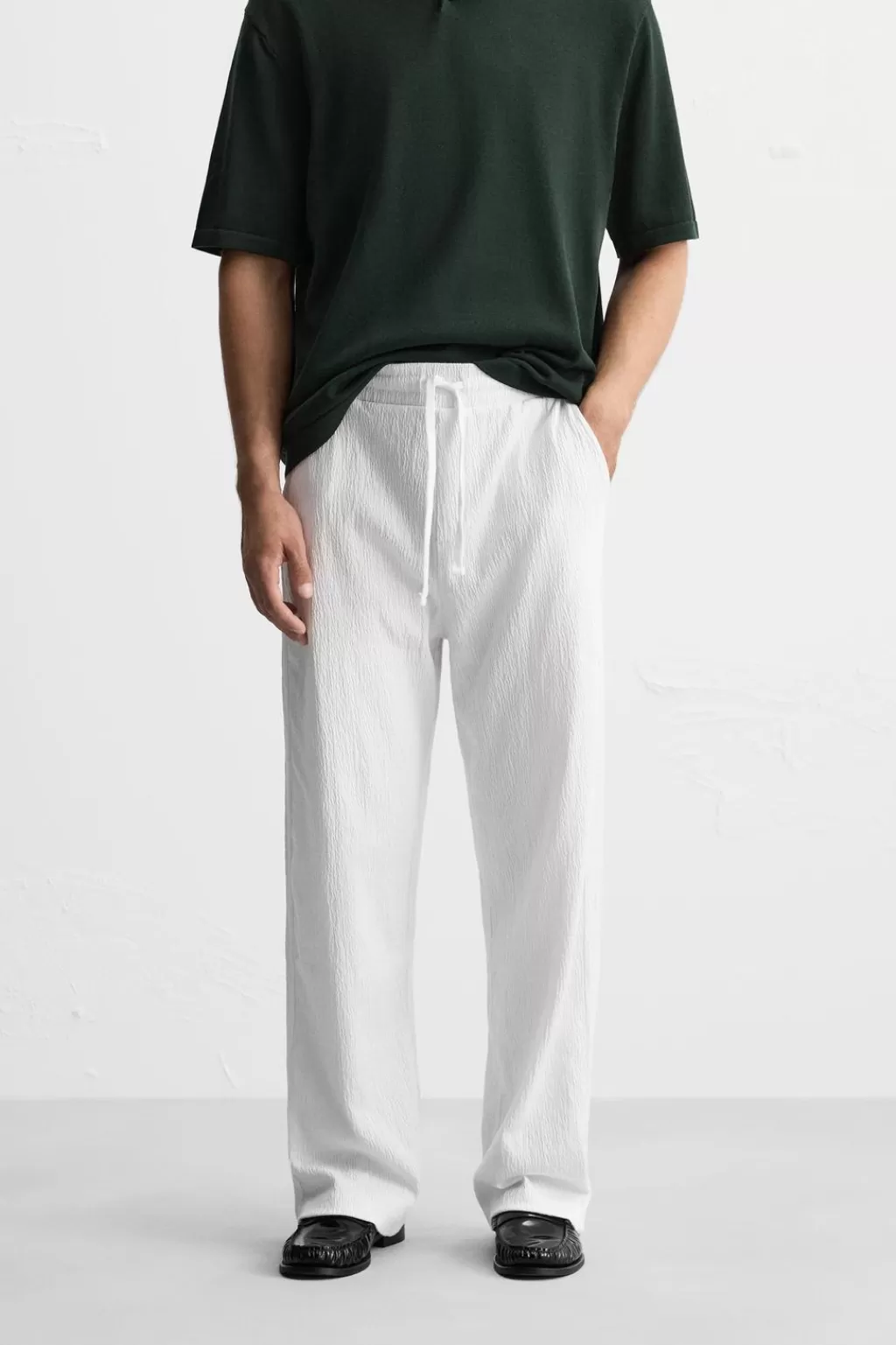 ZARA PANTALÓN JACQUARD RELAXED FIT<Hombre Pantalones