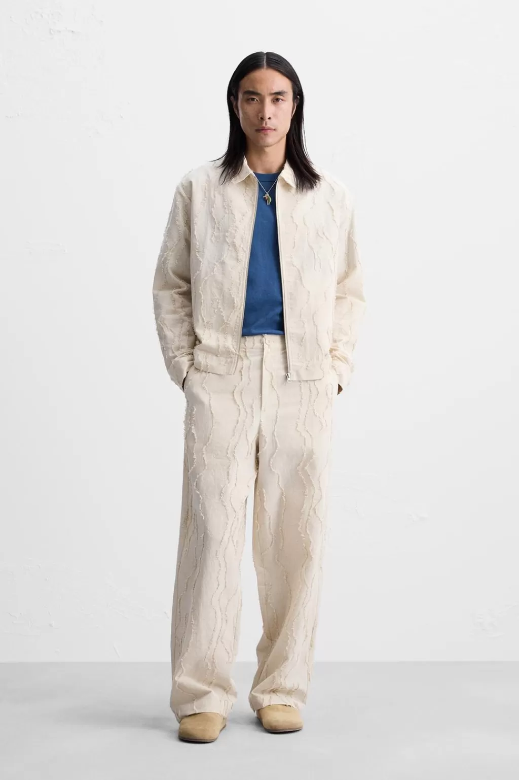 ZARA PANTALÓN JACQUARD RELIEVES<Hombre Pantalones