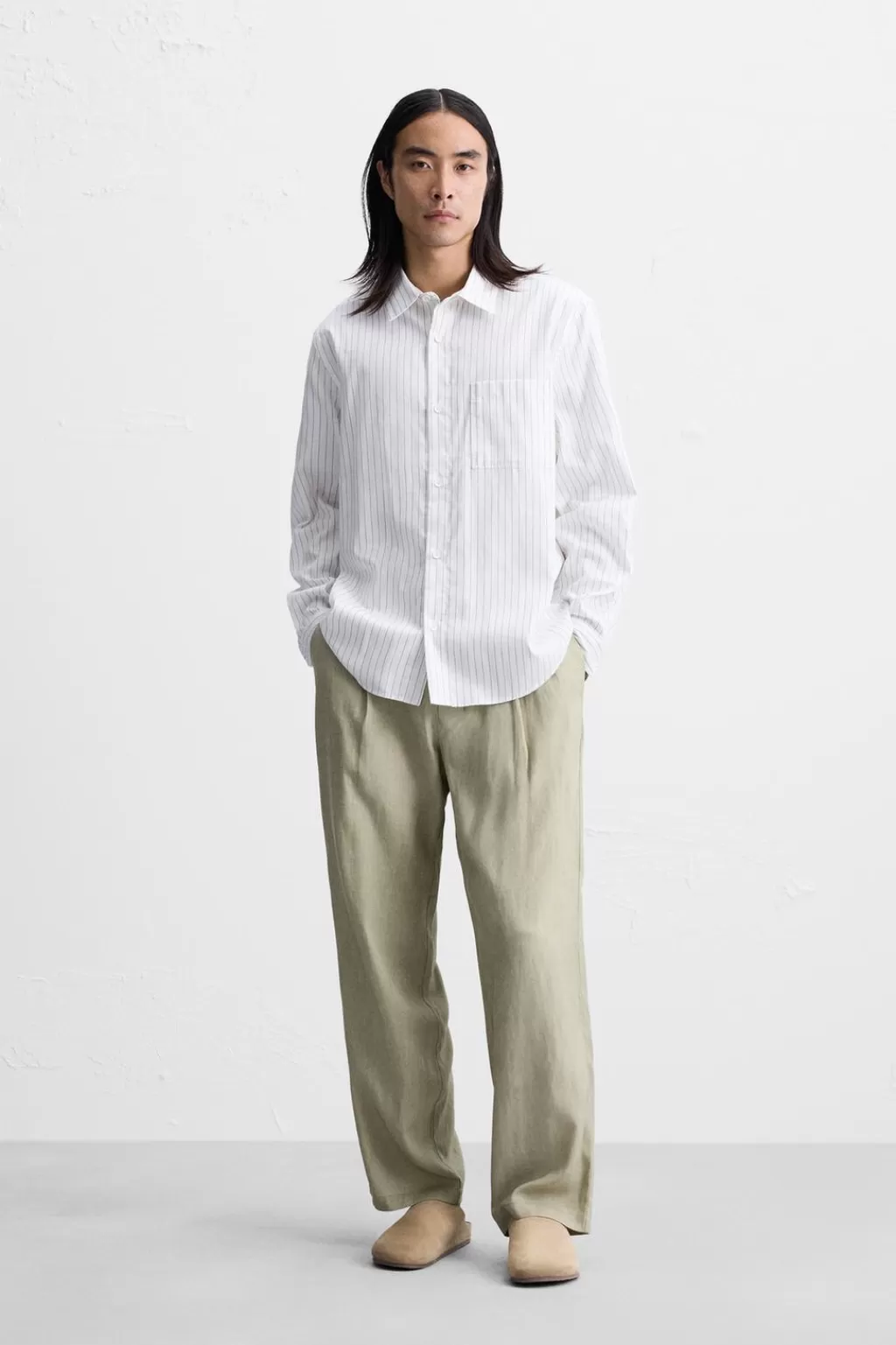 ZARA PANTALÓN LAVADO LYOCELL - LINO<Hombre Pantalones