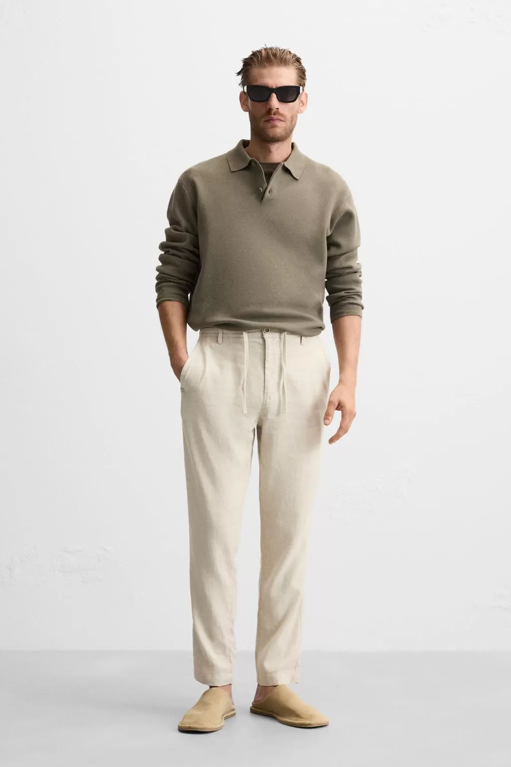 ZARA PANTALÓN LINO - ALGODÓN<Hombre Pantalones