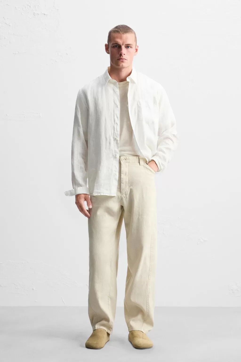 ZARA PANTALÓN LINO - ALGODÓN<Hombre Pantalones
