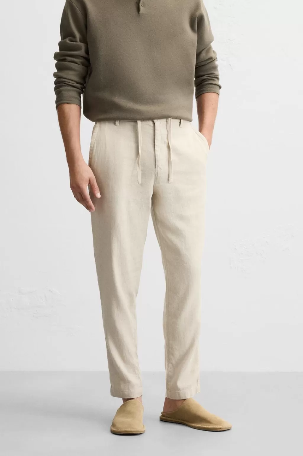 ZARA PANTALÓN LINO - ALGODÓN<Hombre Pantalones