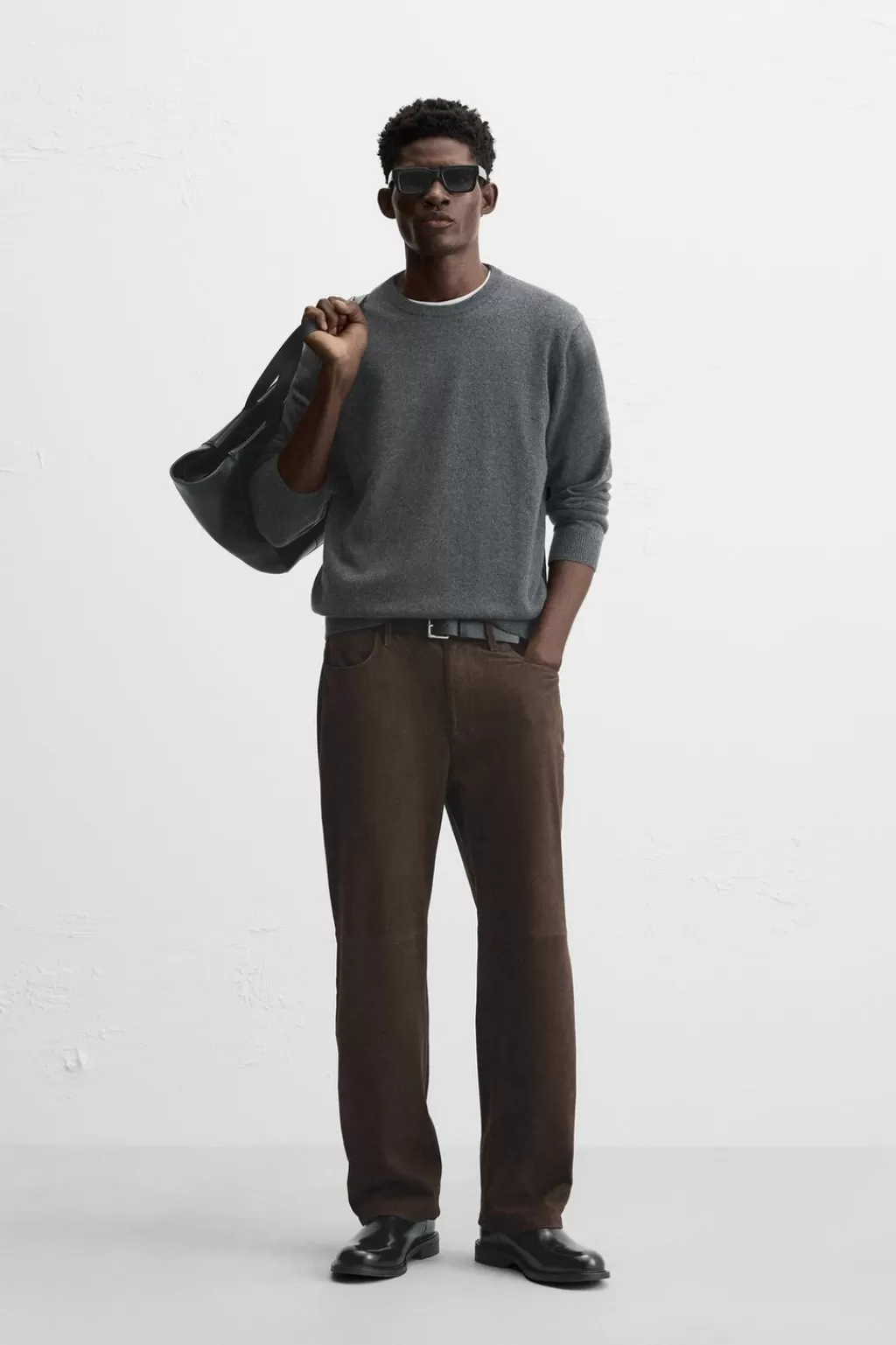 ZARA PANTALÓN PIEL ANTE<Hombre Pantalones