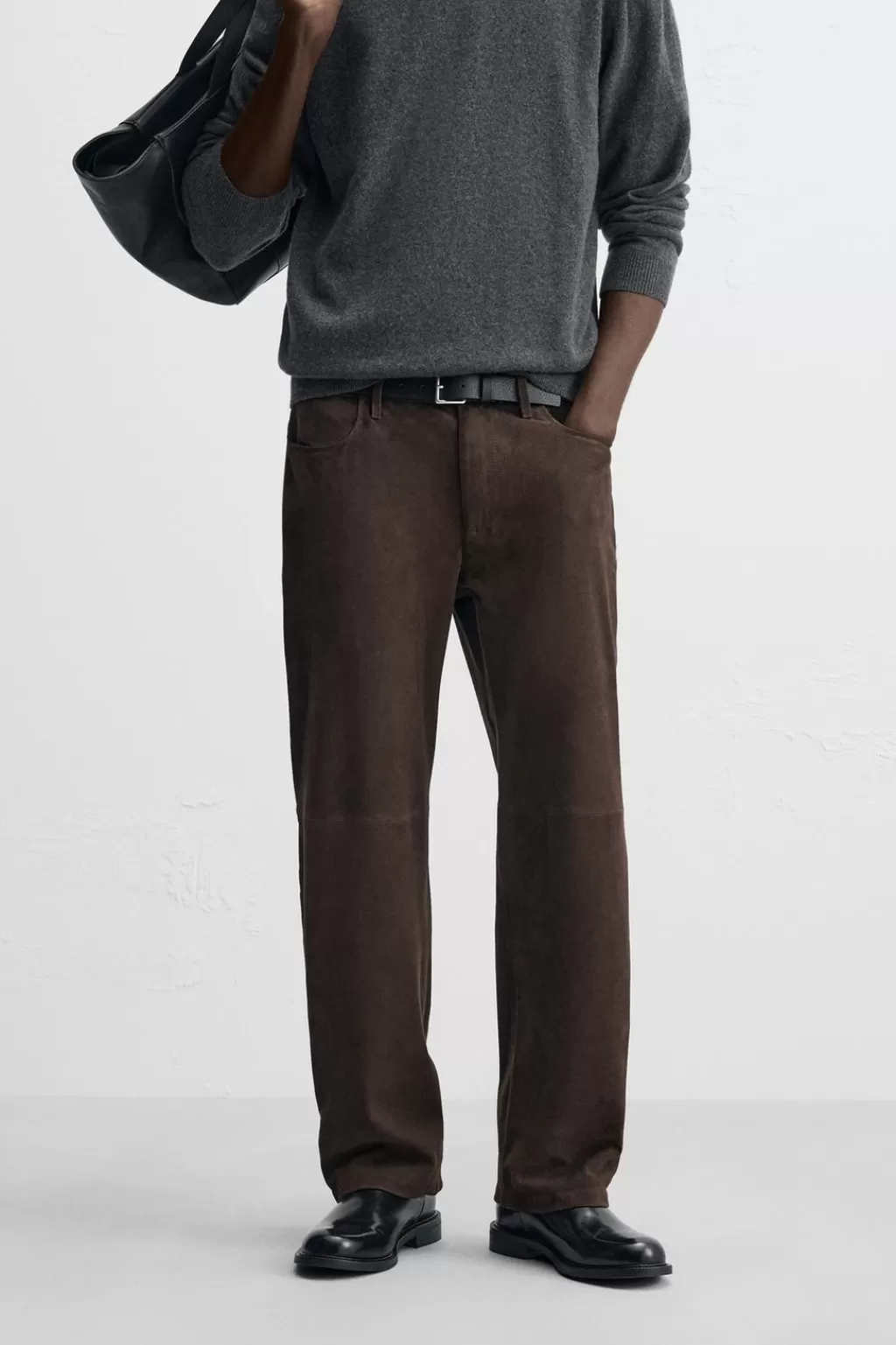 ZARA PANTALÓN PIEL ANTE<Hombre Pantalones