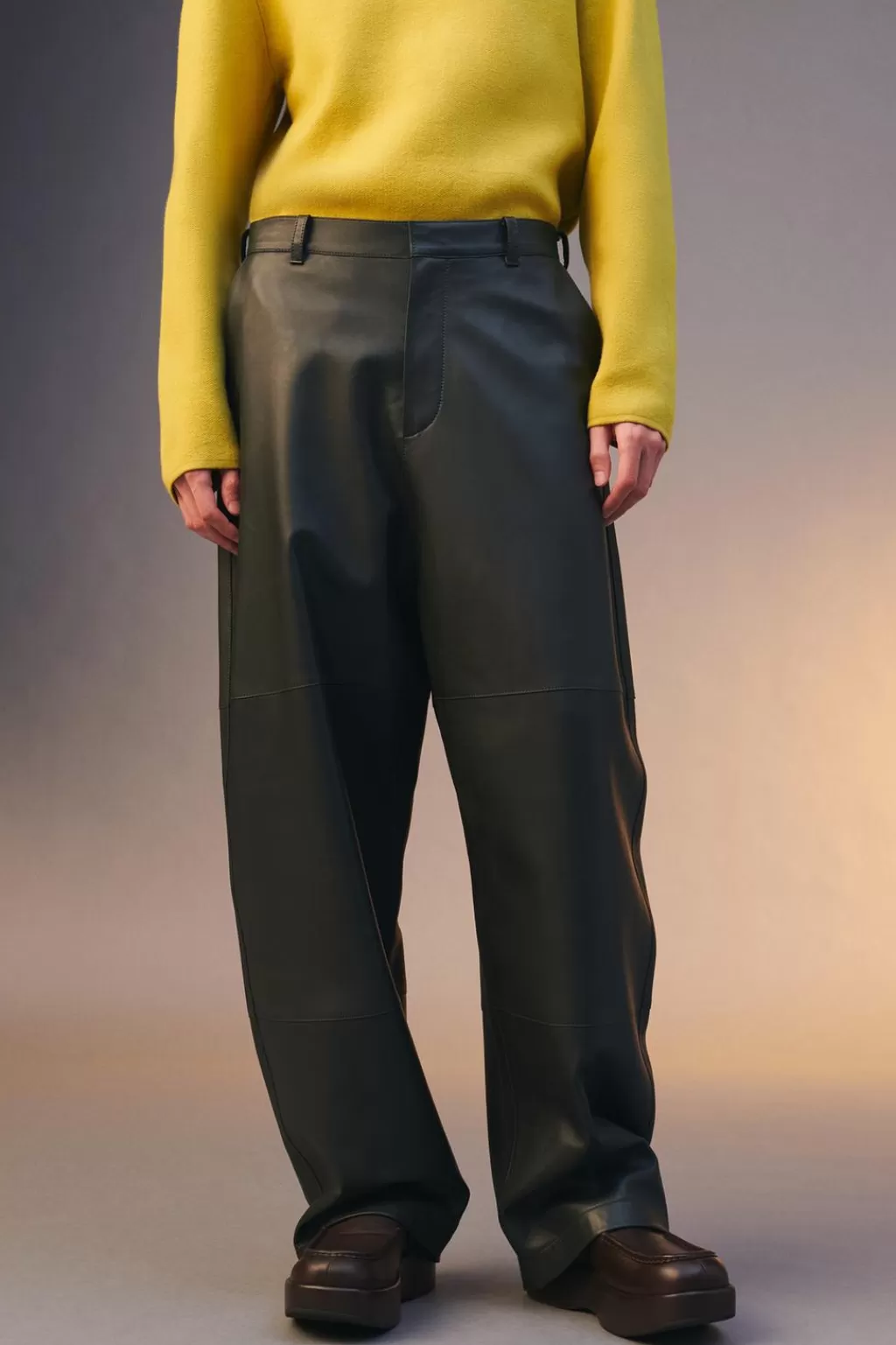 ZARA PANTALÓN PIEL BALLOON FIT LIMITED EDITION<Hombre Pantalones