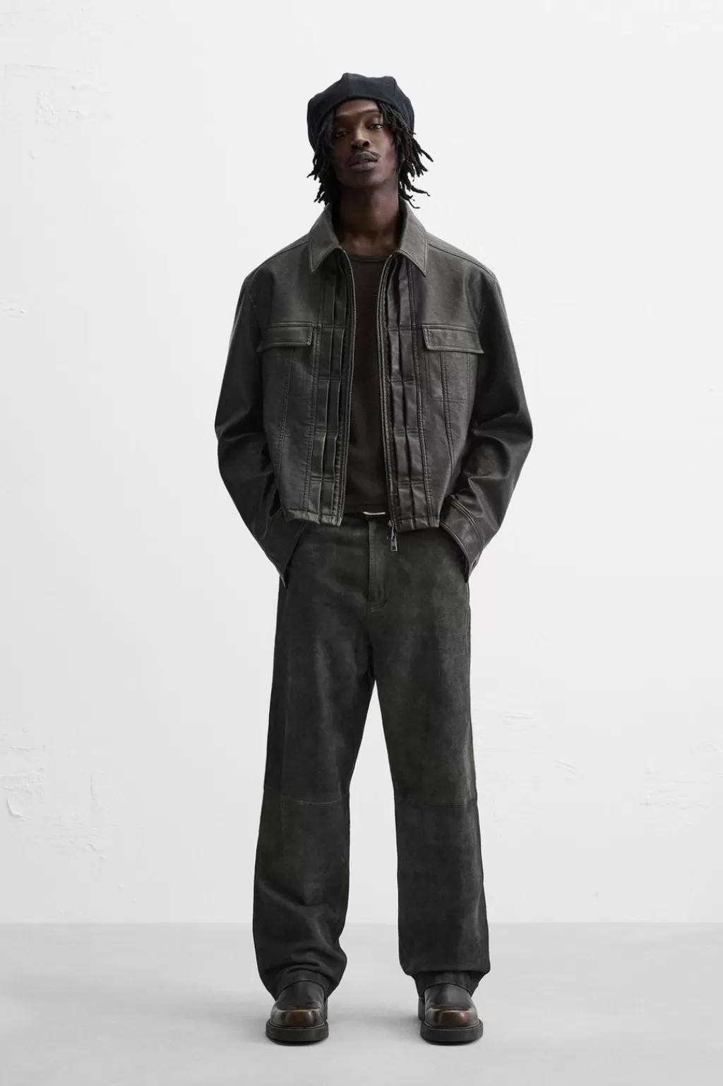 ZARA PANTALÓN PIEL EFECTO VINTAGE<Hombre Pantalones