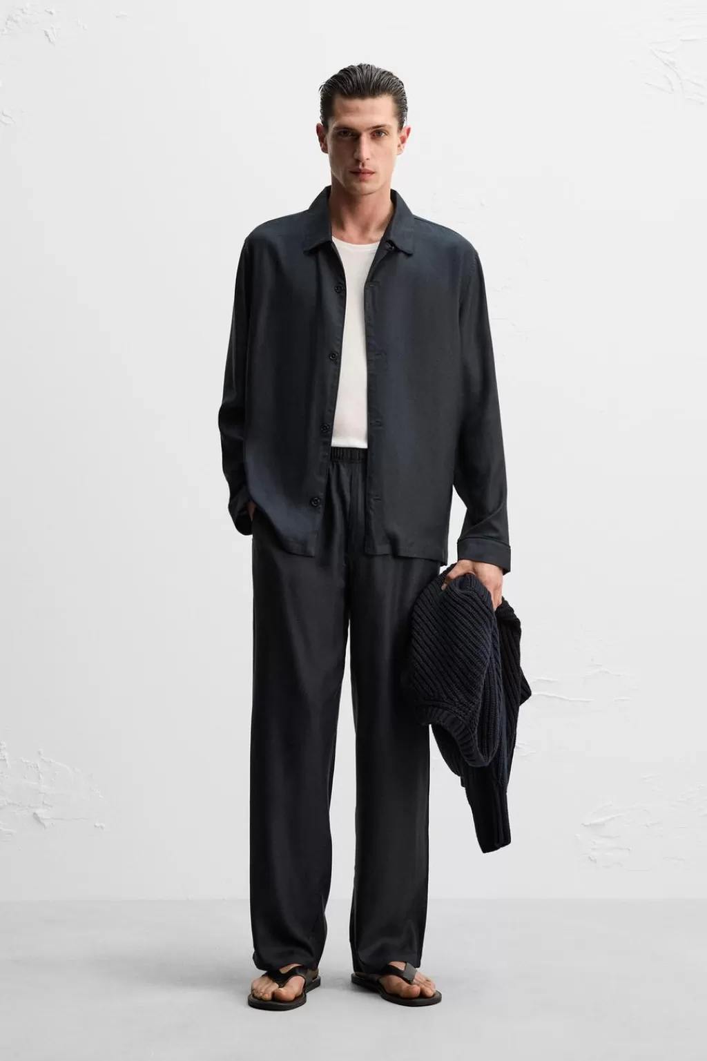 ZARA PANTALÓN RELAXED FIT 100% SEDA<Hombre Pantalones