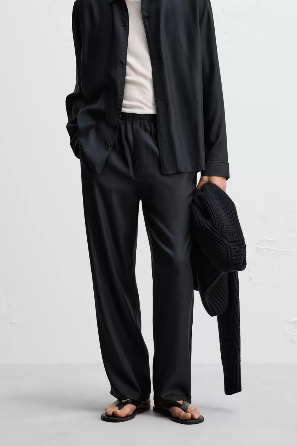 ZARA PANTALÓN RELAXED FIT 100% SEDA<Hombre Pantalones