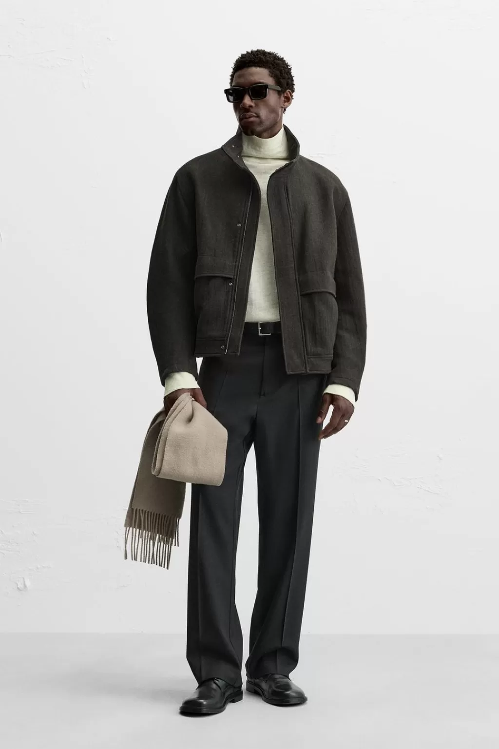 ZARA PANTALÓN RELAXED FIT CON LANA<Hombre Pantalones