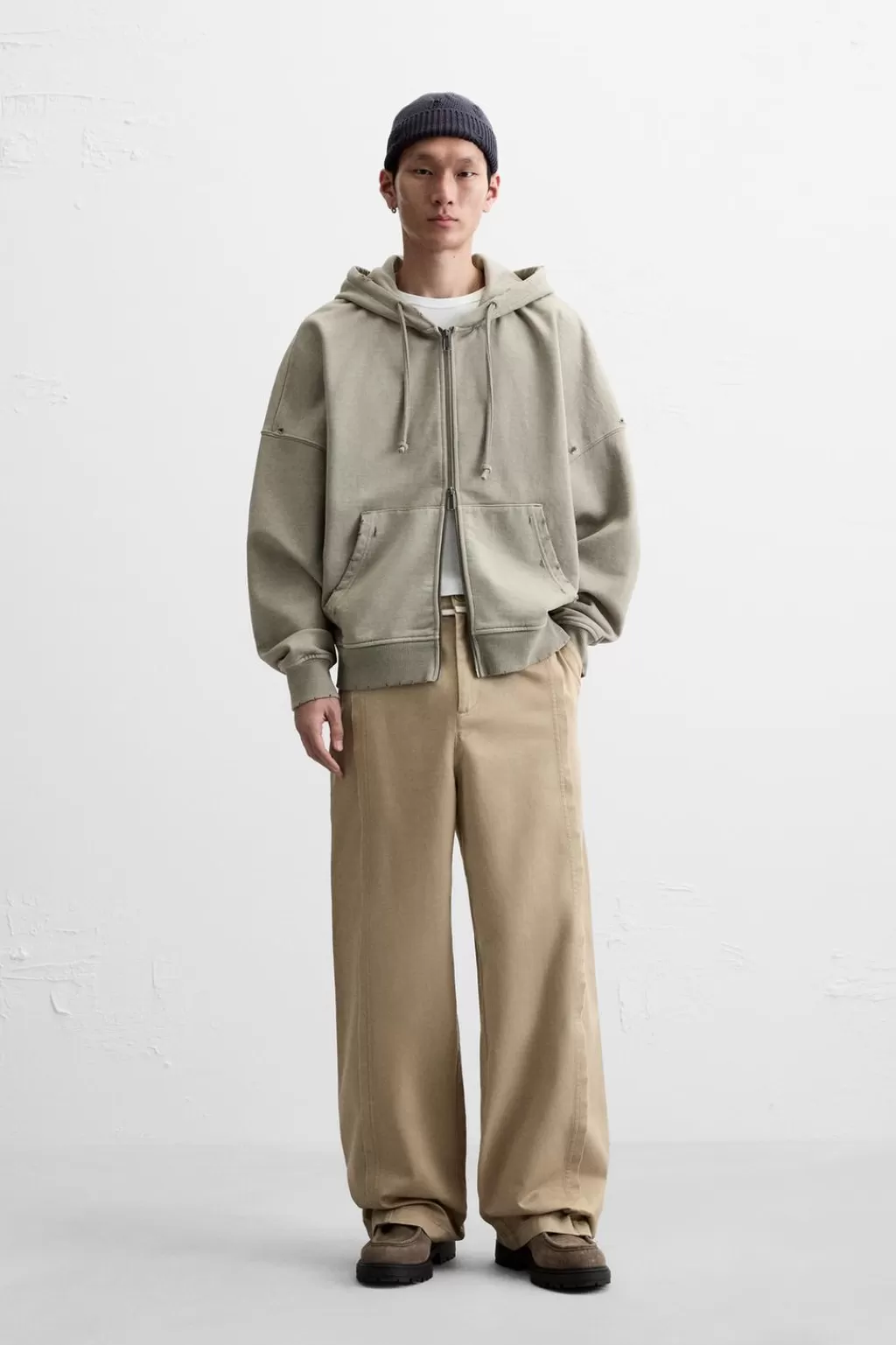 ZARA PANTALÓN RELAXED FIT COSTURAS<Hombre Pantalones
