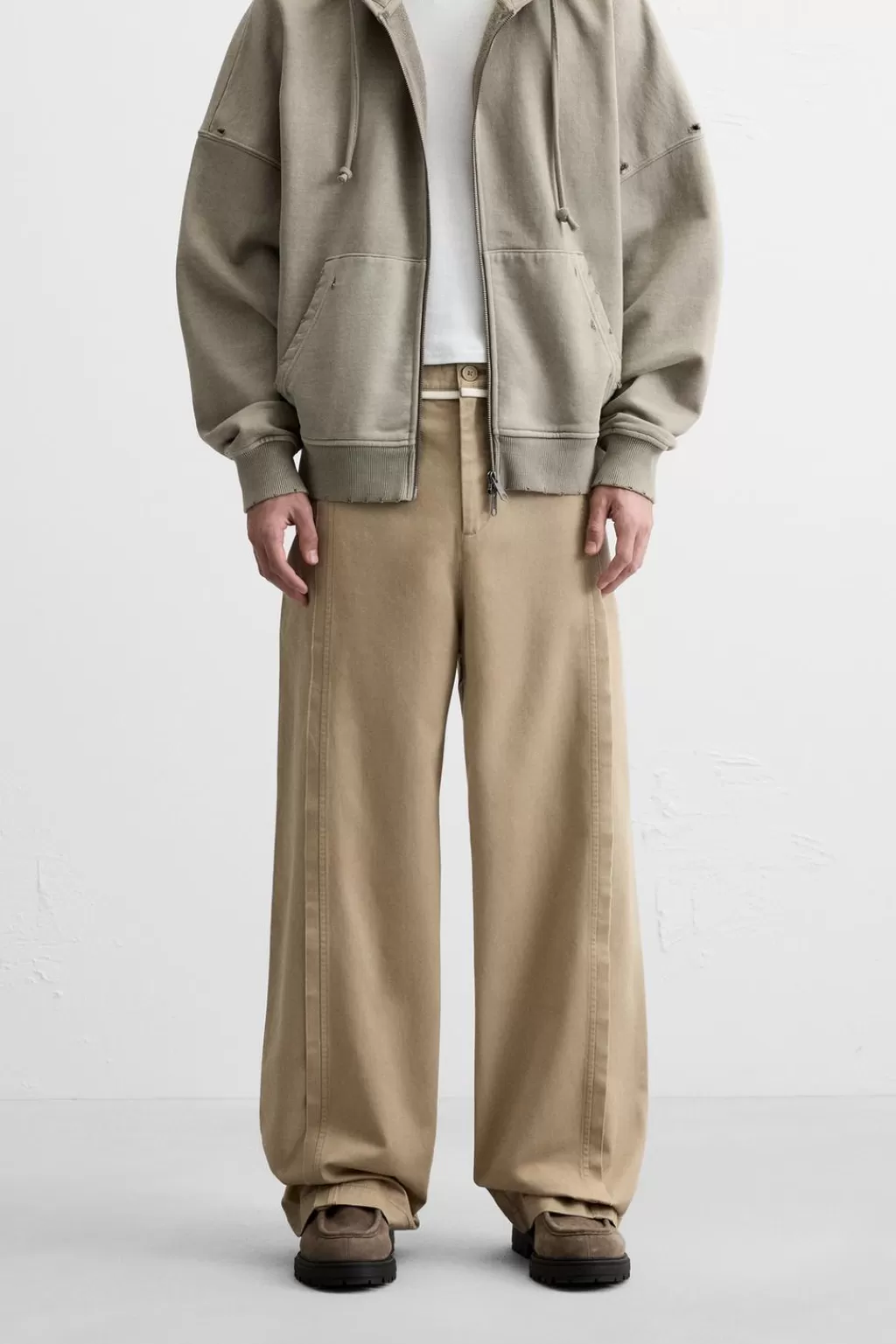 ZARA PANTALÓN RELAXED FIT COSTURAS<Hombre Pantalones