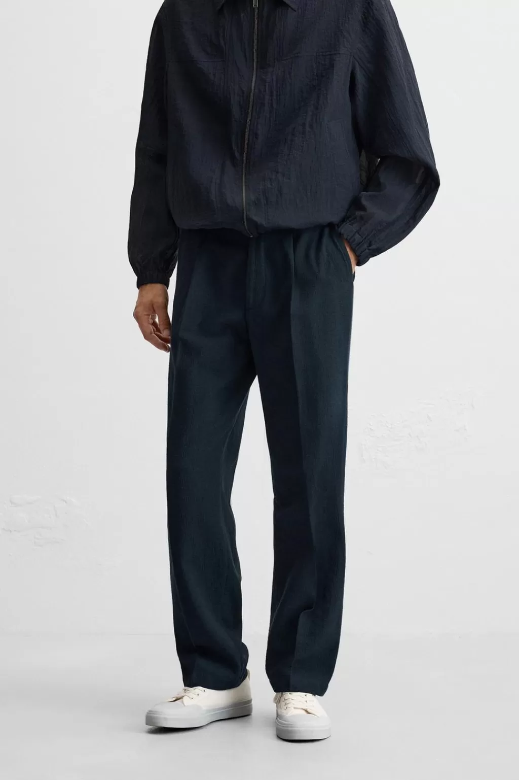 ZARA PANTALÓN SEERSUCKER ALGODÓN - LINO<Hombre Pantalones