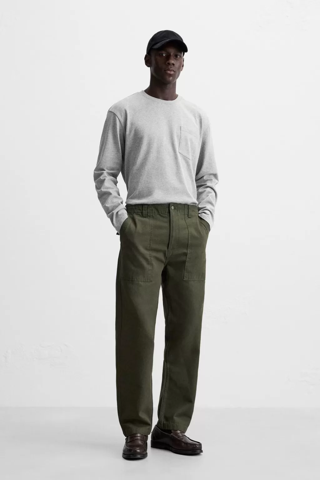 ZARA PANTALÓN STRAIGHT FIT PARCHES<Hombre Pantalones