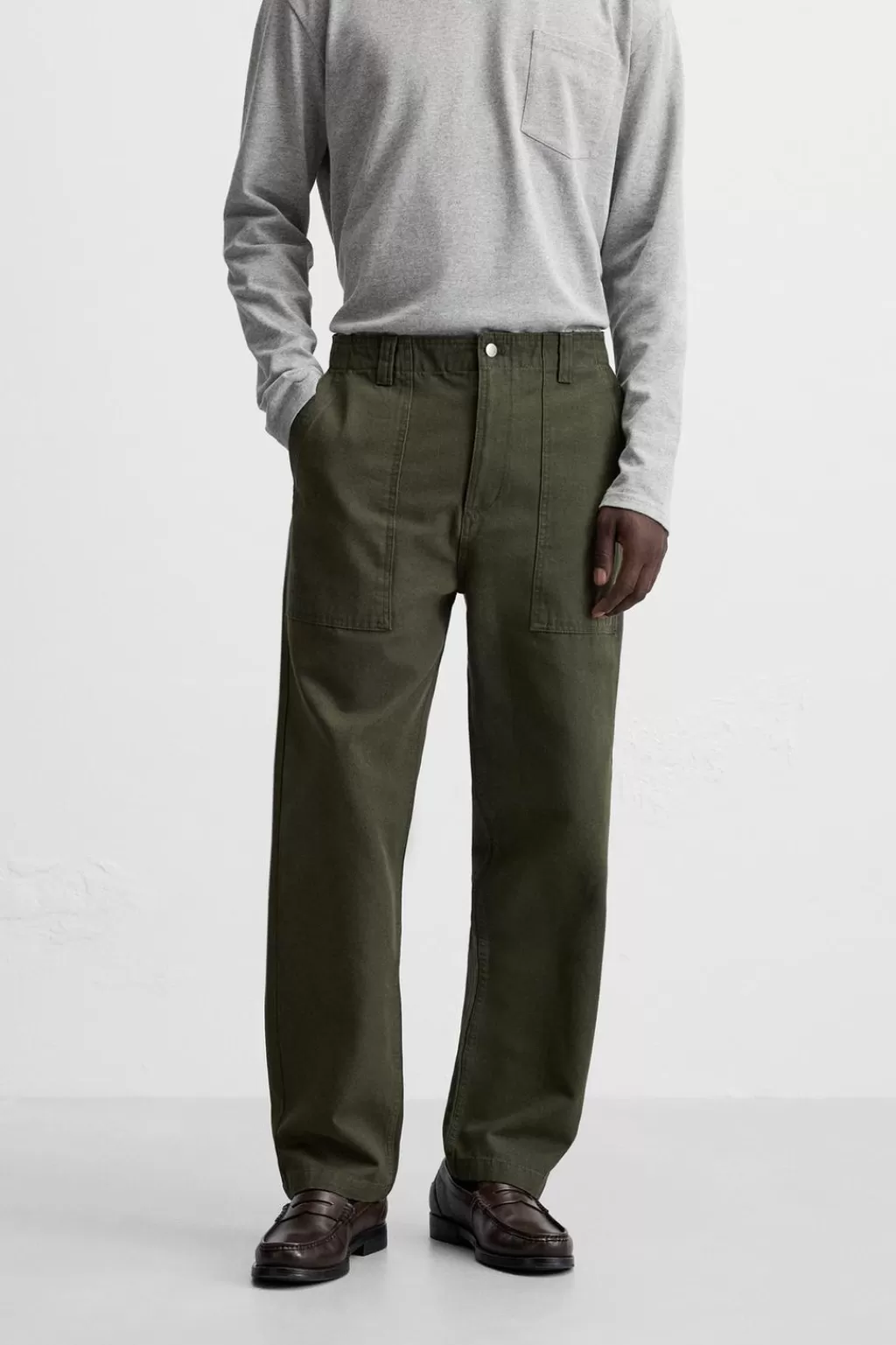 ZARA PANTALÓN STRAIGHT FIT PARCHES<Hombre Pantalones