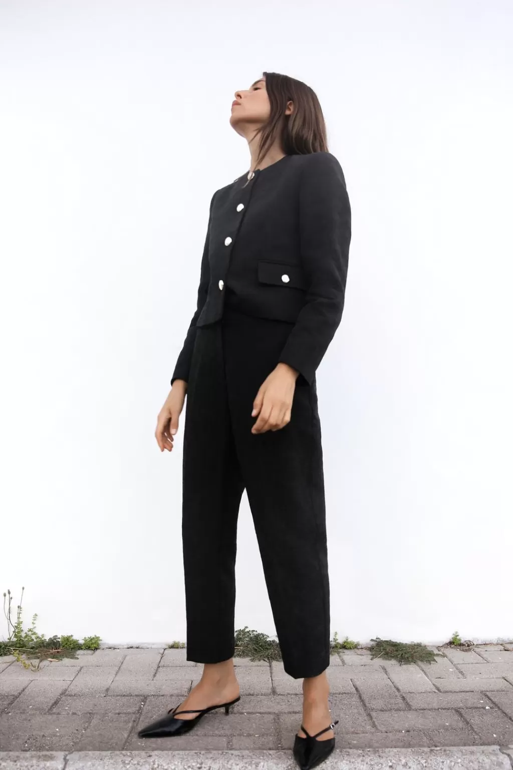 ZARA PANTALÓN TOBILLERO JACQUARD<Mujer Pantalones