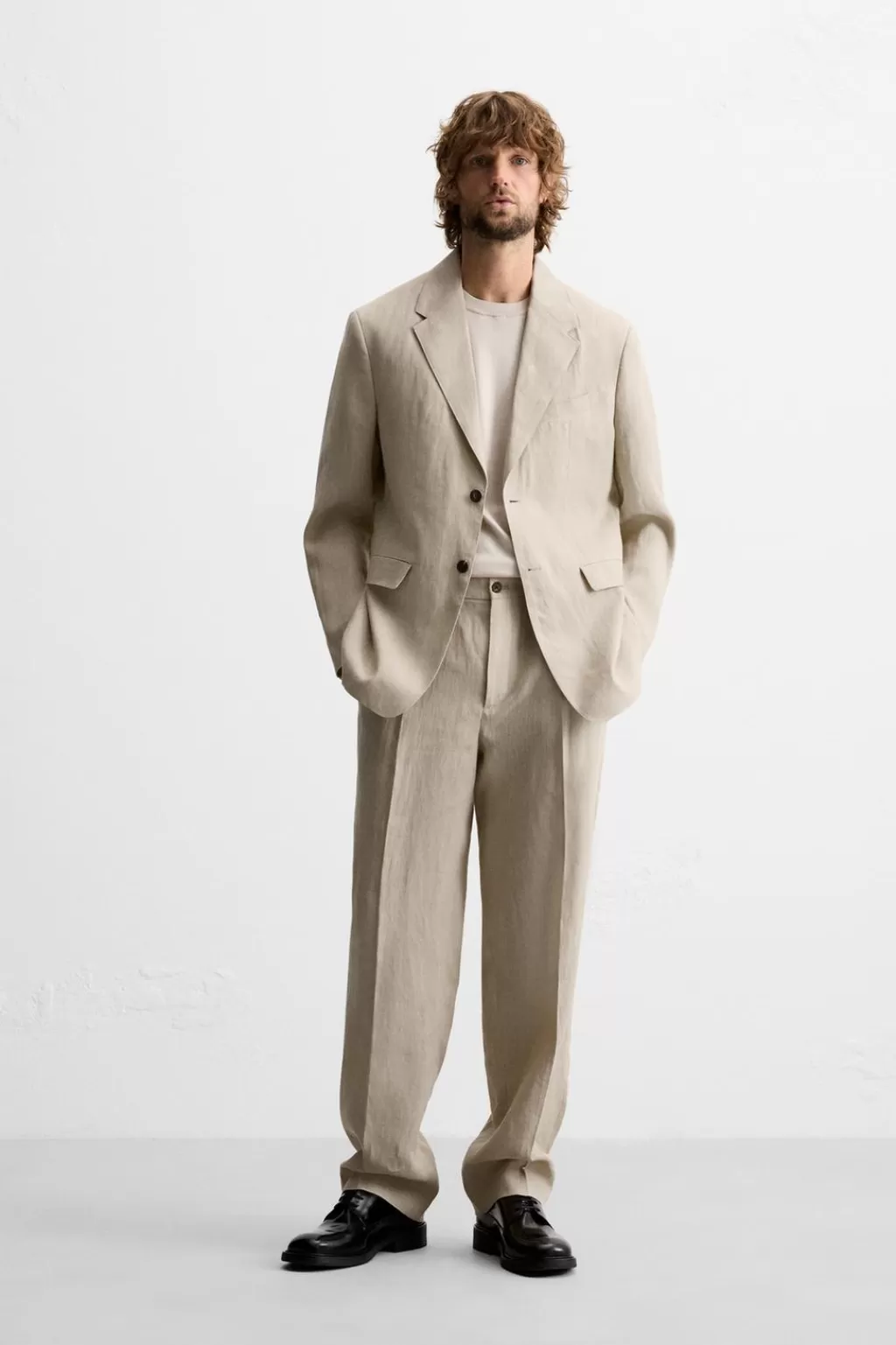 ZARA PANTALÓN TRAJE 100% LINO<Hombre Pantalones