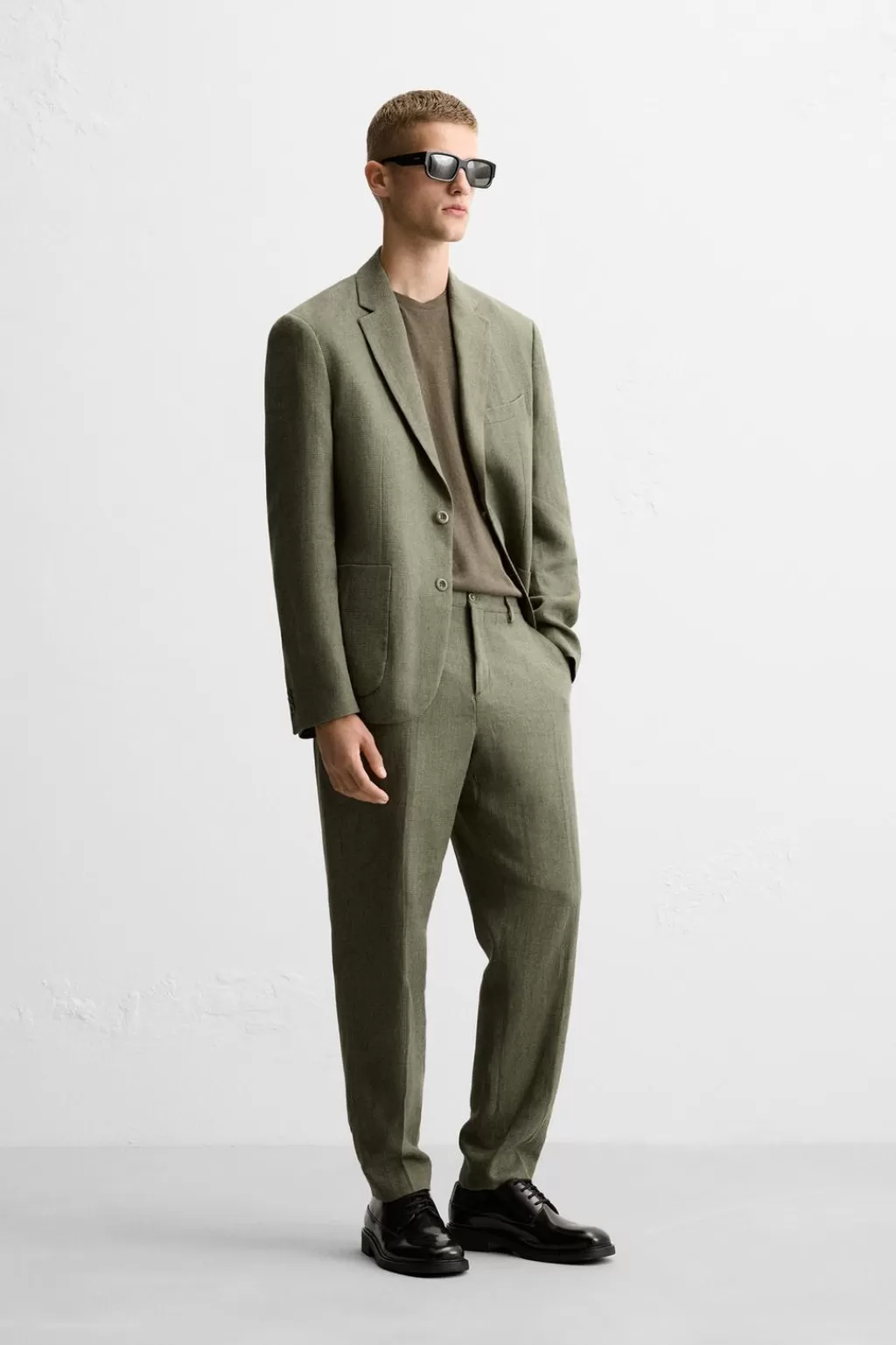 ZARA PANTALÓN TRAJE ALGODÓN - LINO<Hombre Pantalones