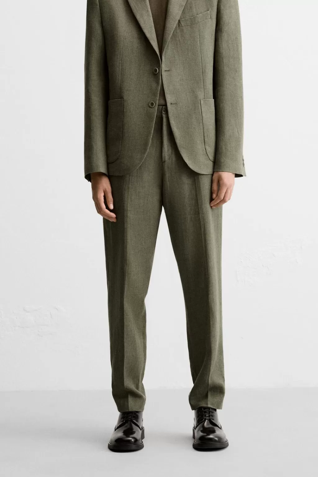 ZARA PANTALÓN TRAJE ALGODÓN - LINO<Hombre Pantalones