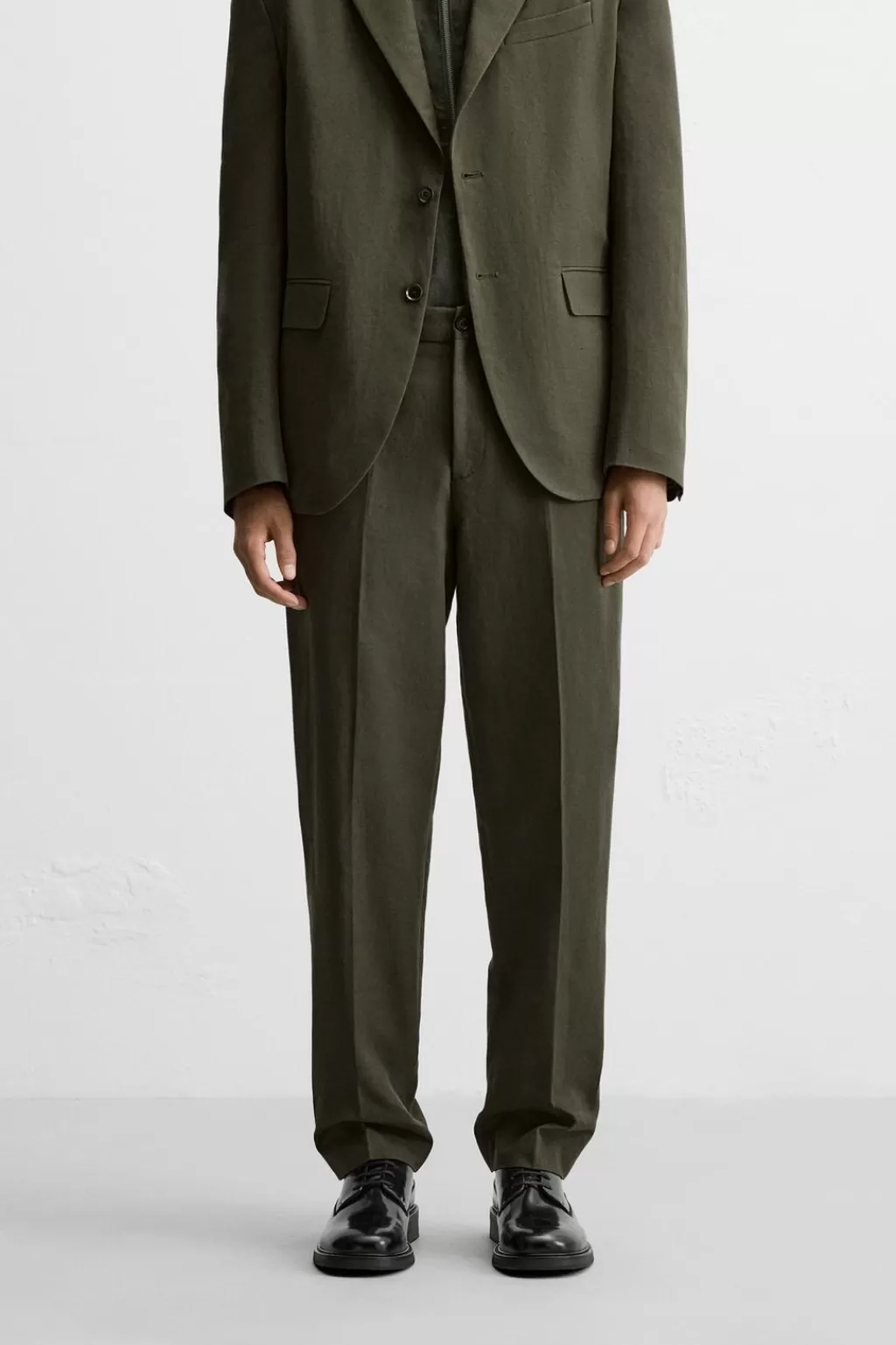 ZARA PANTALÓN TRAJE ALGODÓN - LINO<Hombre Pantalones